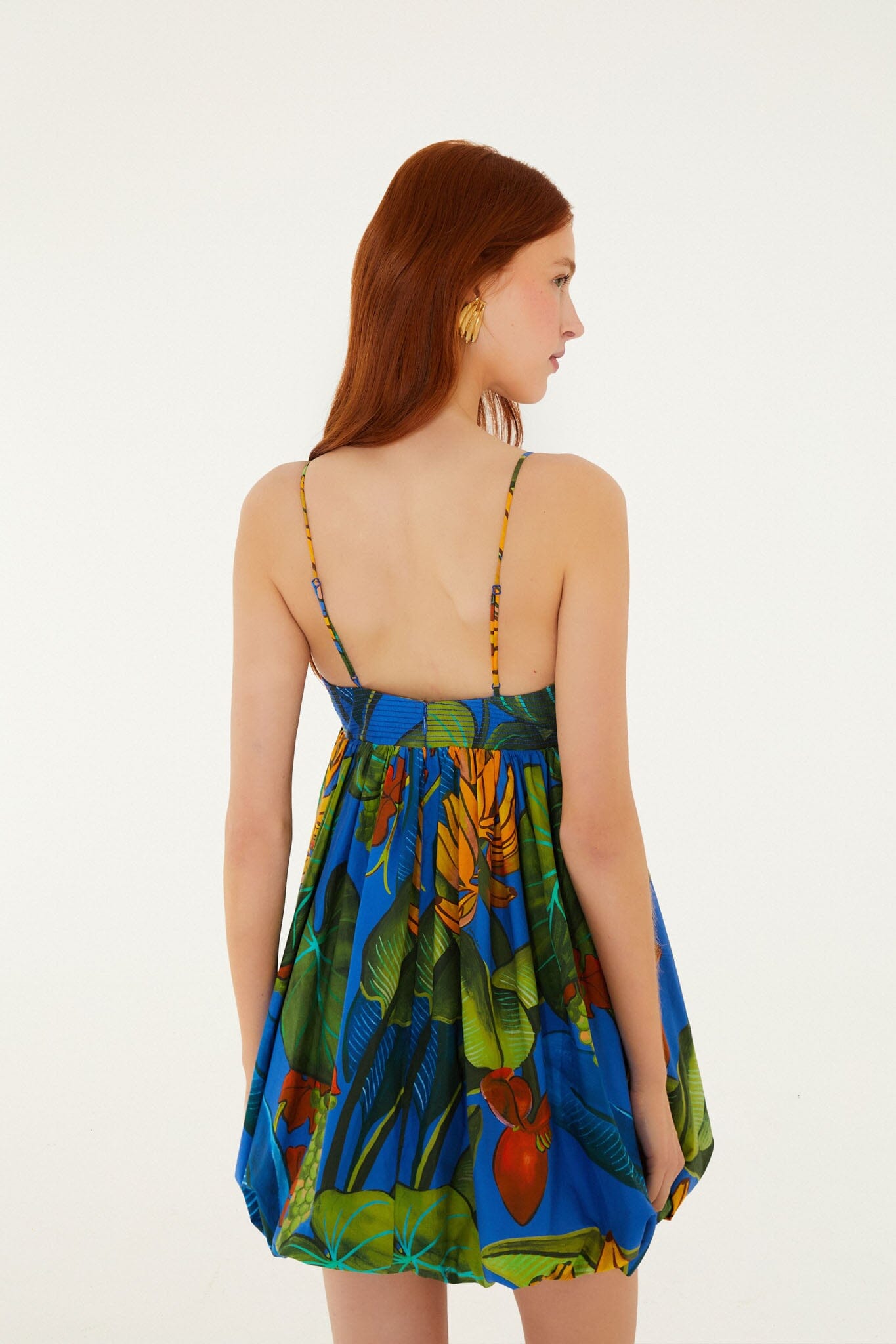 FARM Rio Shop Blue Banana Grapes Sleeveless Organic Cotton Mini Dress