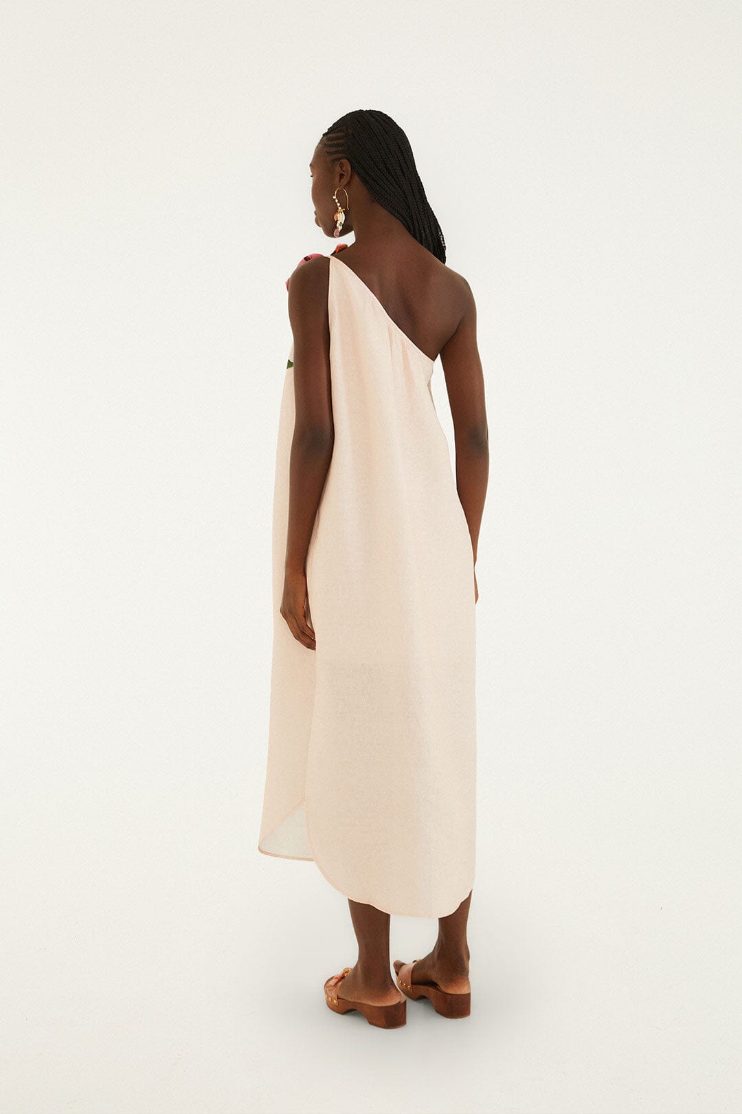 FARM Rio Shop Pink Garden Terrace 3d One-Shoulder Maxi Dress