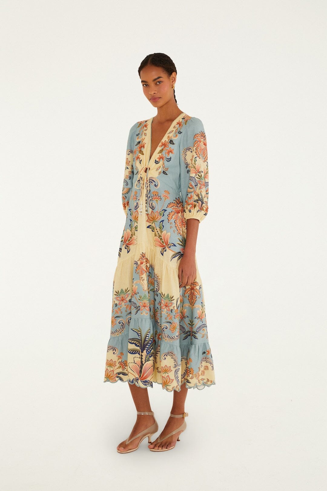 FARM Rio Shop Butter Yellow Boho Beauty Lenzing Ecovero Euroflax Maxi Dress