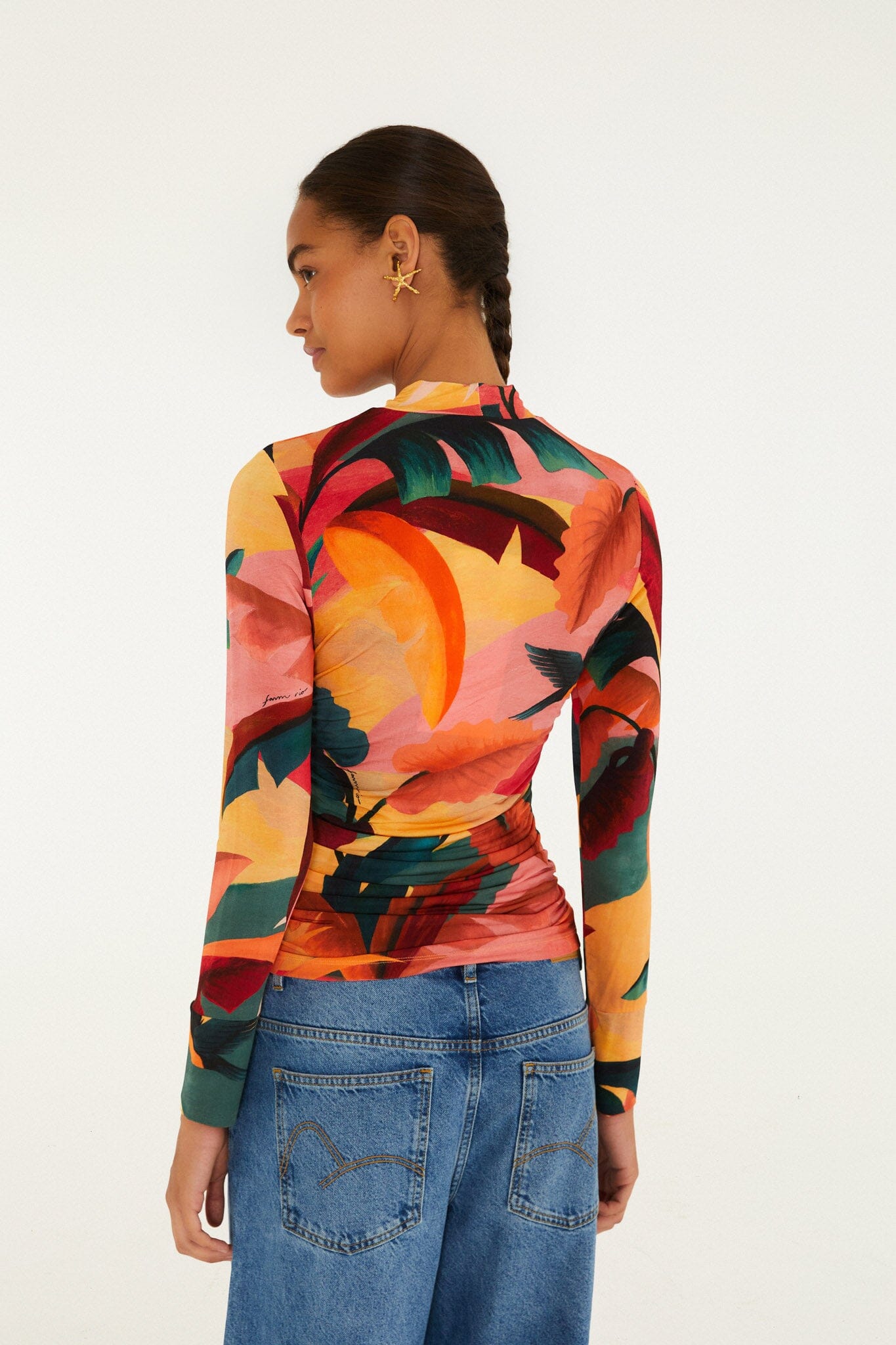 FARM Rio Shop Multicolor Atlantic Rainforest Jersey Blouse