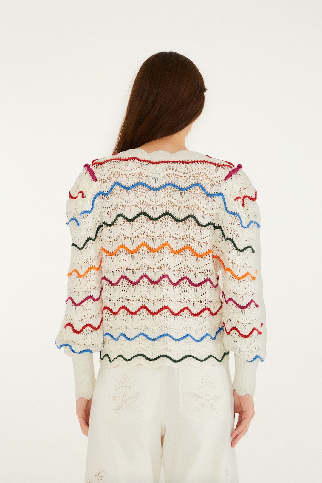 FARM Rio Shop Colorful Stripes Knit Cardigan