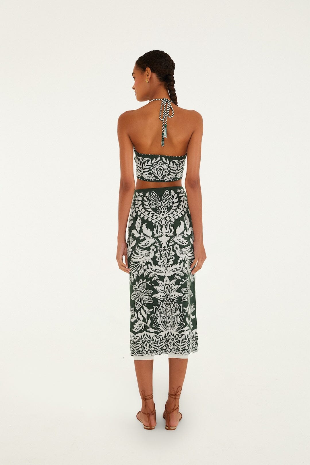 FARM Rio Shop Dark Green Miranda Knit Skirt