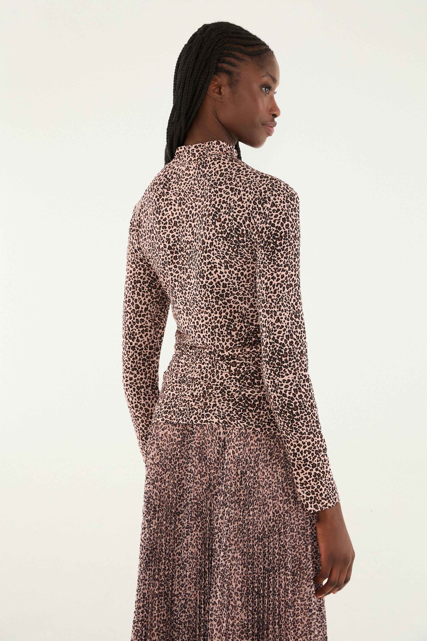 FARM Rio Sale Pink Baby Leopard Jersey Blouse