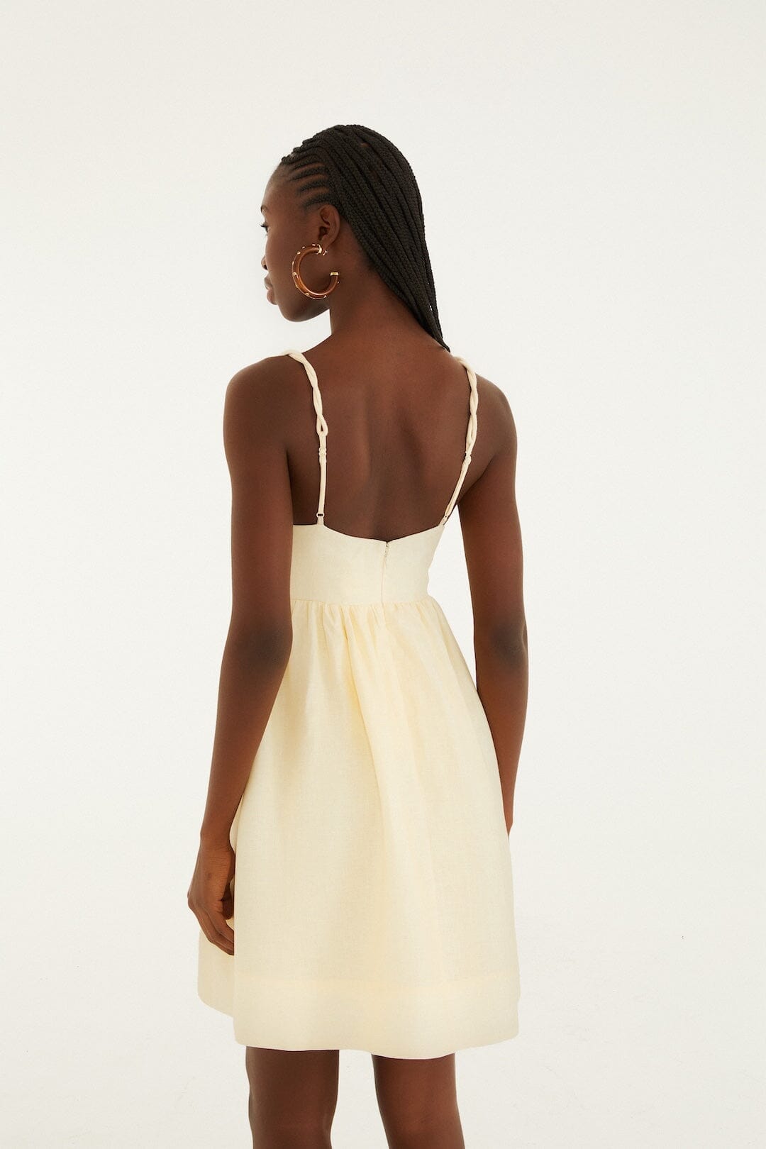 FARM Rio Sale Dresses Off-White Coconut Tree Embroidered Euroflax Premium Linen Mini Dress