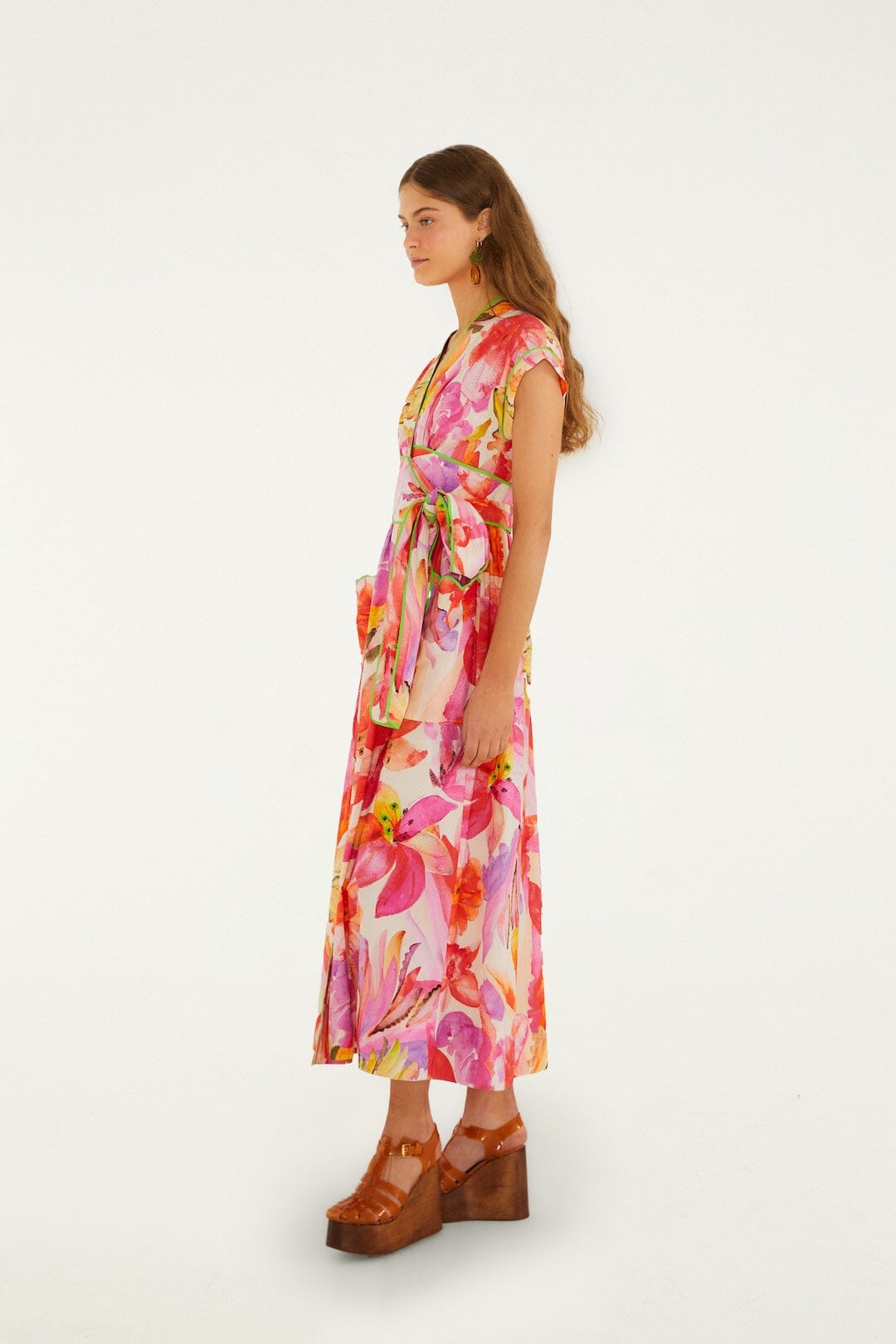 FARM Rio Shop Multicolor Artsy Flora Belted Maxi Dress