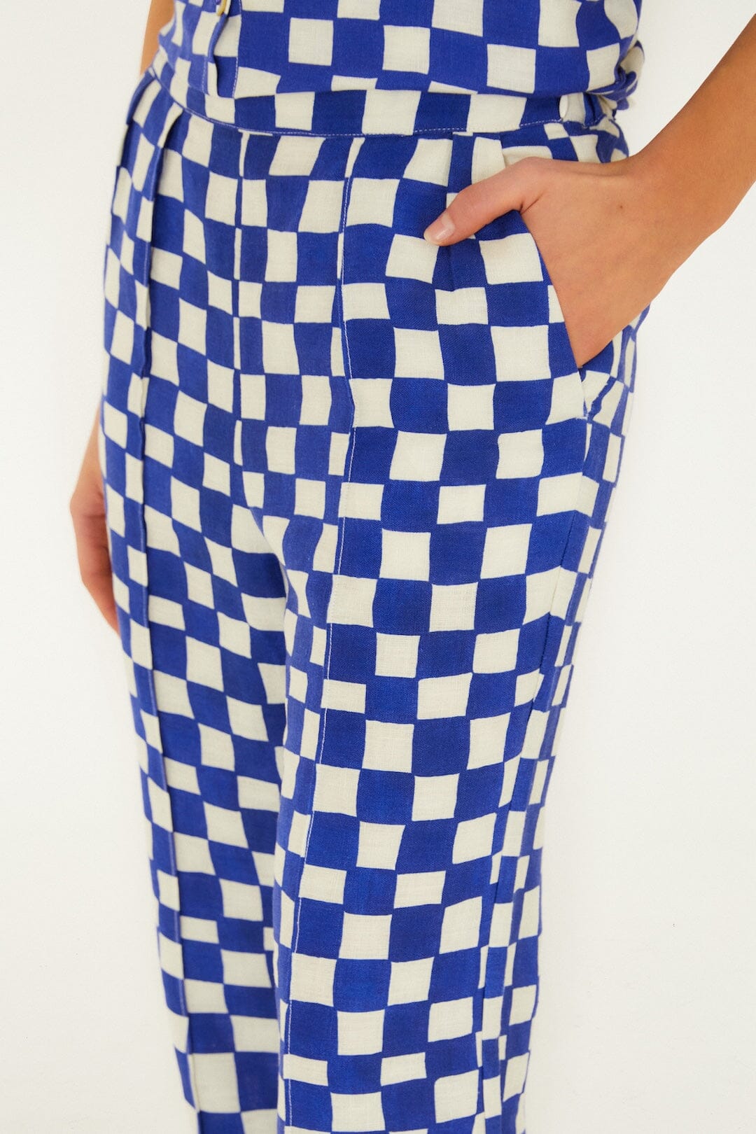 FARM Rio Shop Blue Dream Checkered Lenzing Ecovero Euroflax Pants