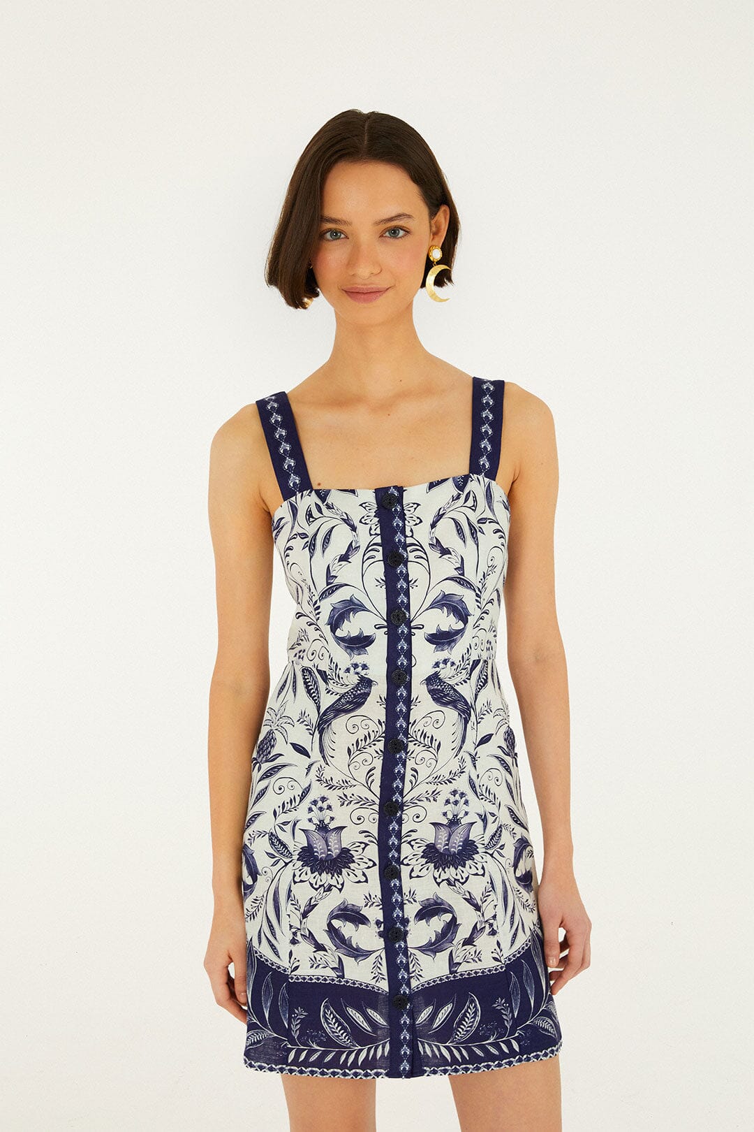 FARM Rio Shop Off-White Nina Euroflax Premium Linen Mini Dress