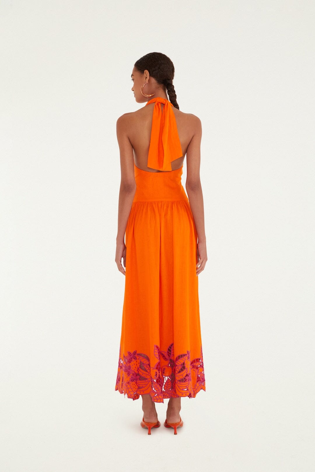 FARM Rio Shop Orangee Fruit Richelieu Artisanal Lenzing Ecovero Euroflax Maxi Dress