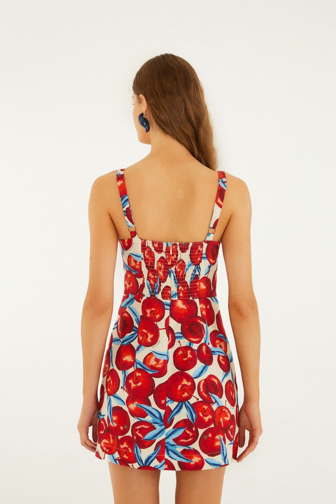 FARM Rio Shop Cherry Blossom Sleeveless Euroflax Premium Linen Mini Dress