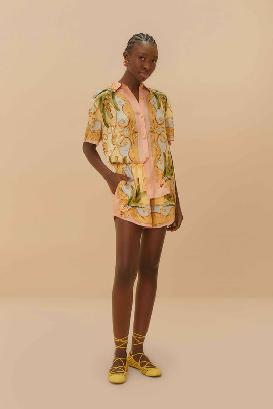 FARM Rio Sale by Type Multicolor Banana Royalty Kaleidoscope Shorts