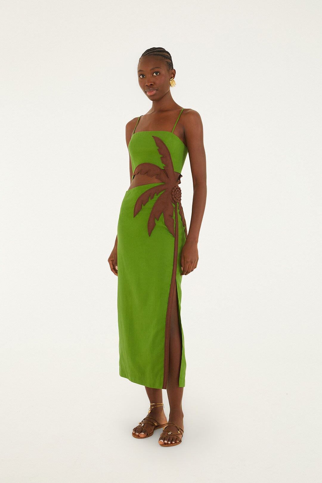 FARM Rio Shop Green Palm Tree Maxi Dress