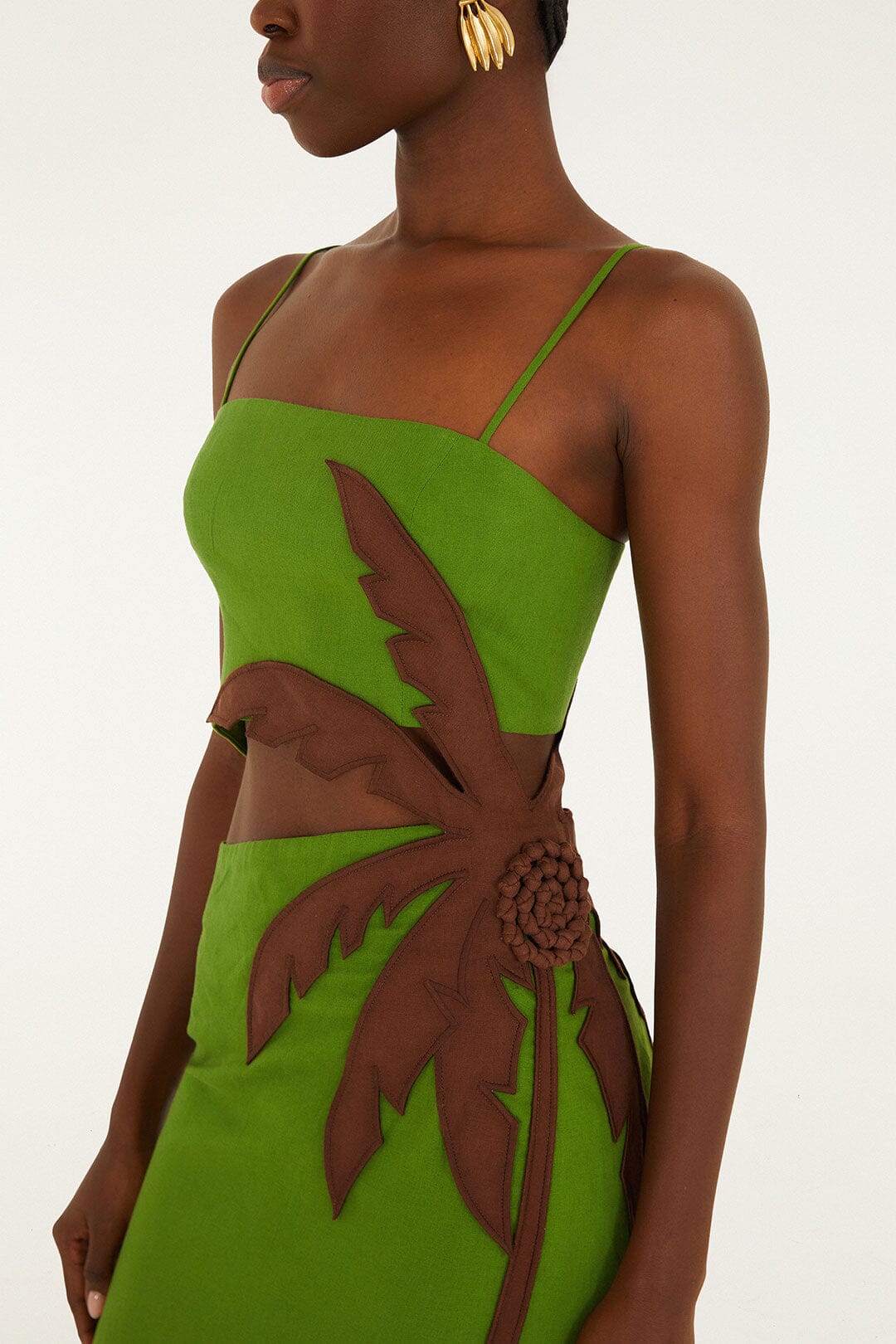FARM Rio Shop Green Palm Tree Maxi Dress