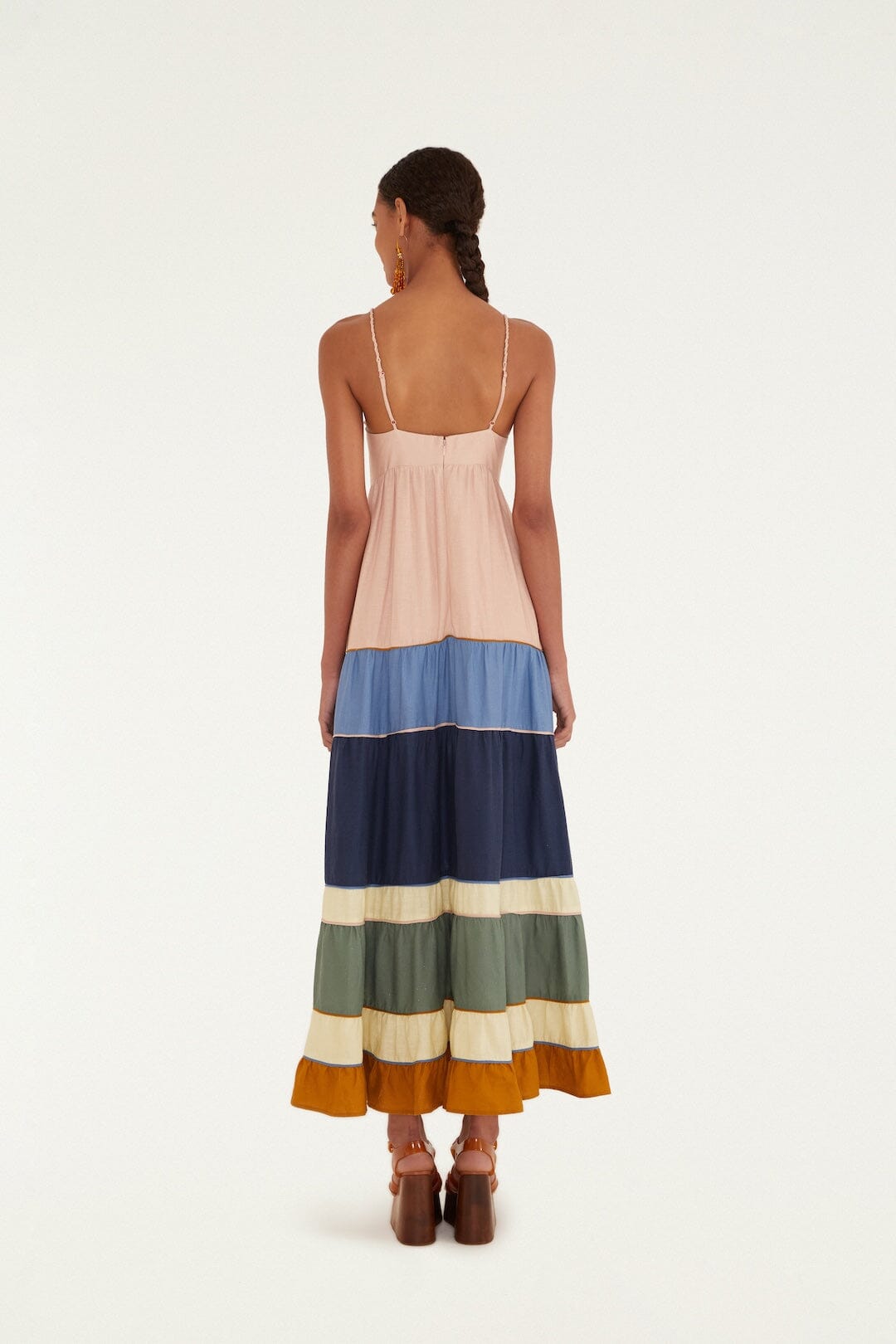 FARM Rio Shop Multicolor Pleats Lenzing Ecovero Euroflax Maxi Dress