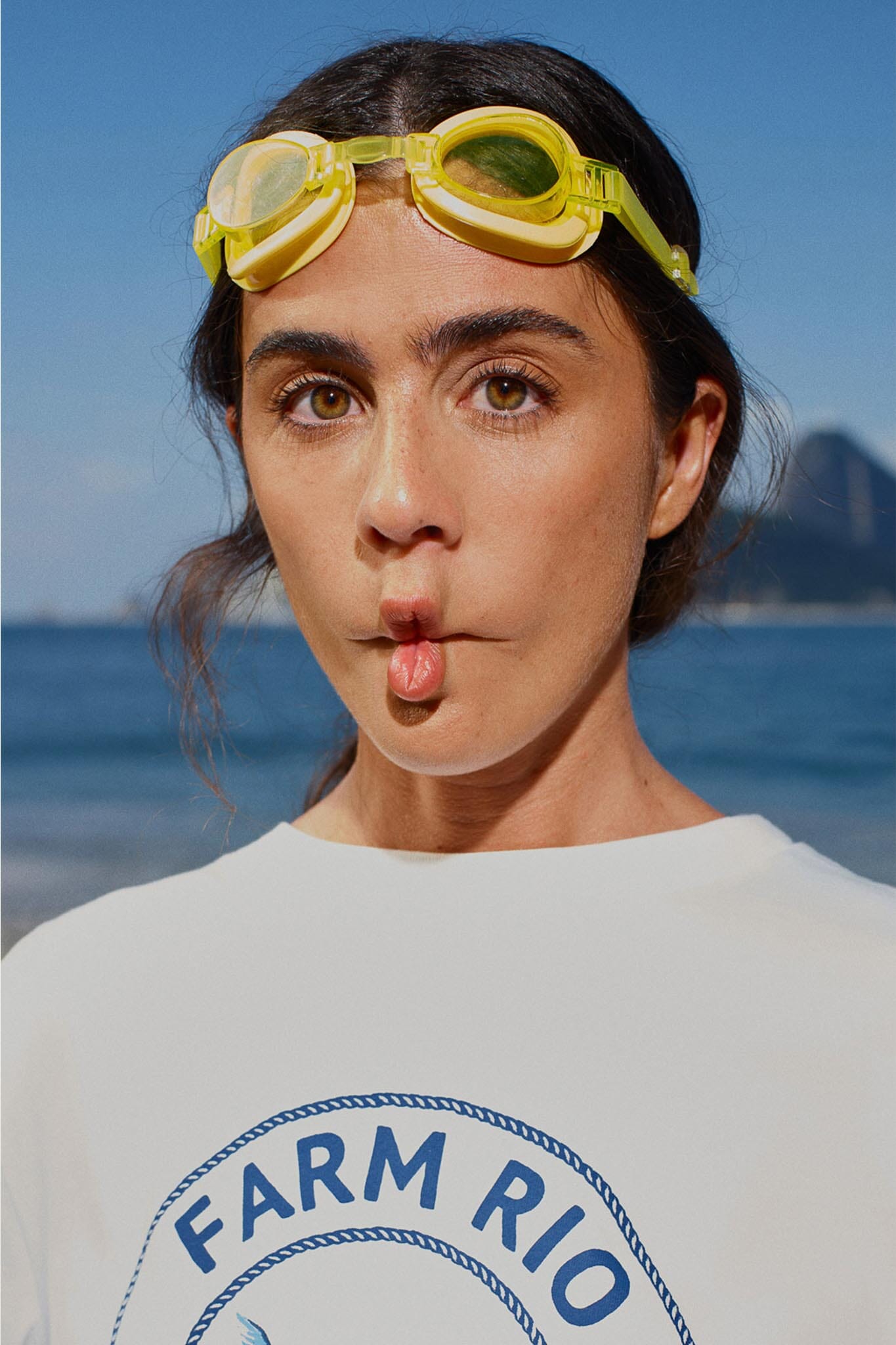 FARM Rio Shop Off-White Summer In The Tropics Crochet Hem T-Shirt