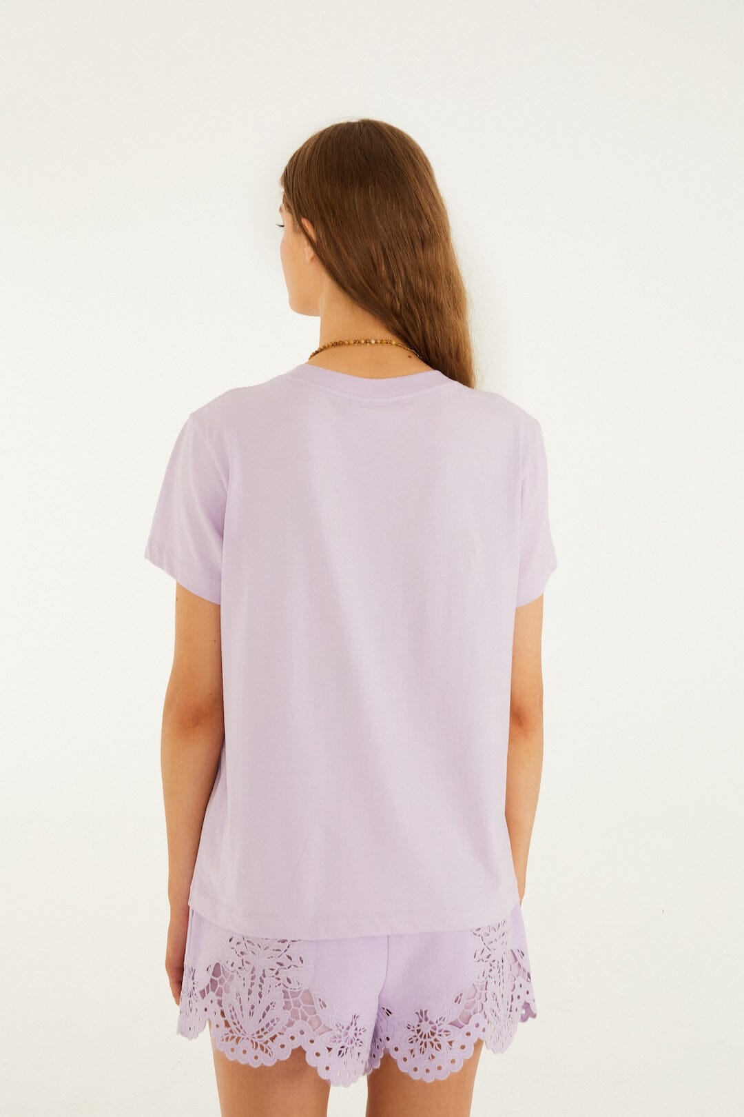 FARM Rio Shop Lilac Tropical Bouquet Organic Cotton T-Shirt