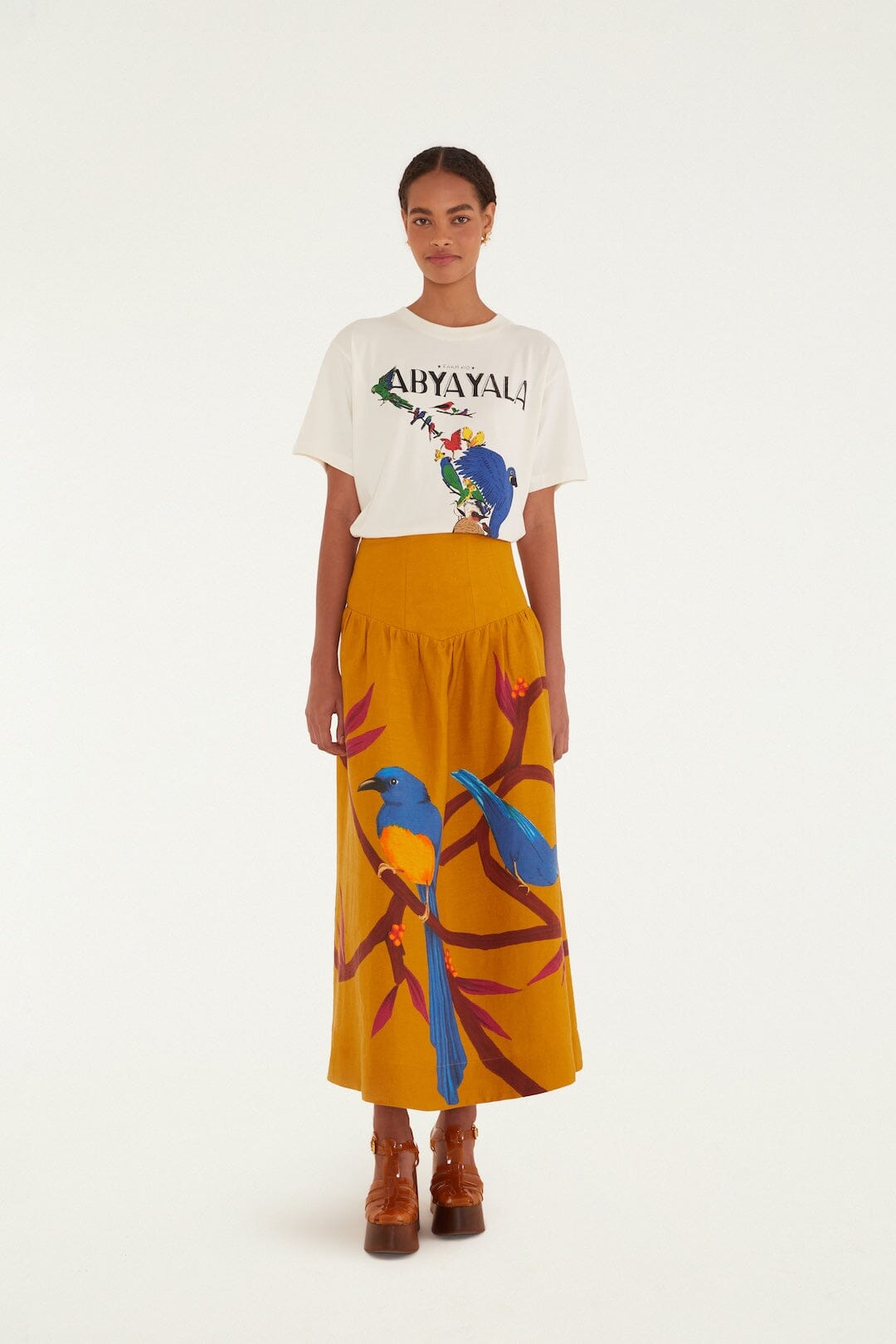 FARM Rio Shop Off-White Abya Yala Organic Cotton T-Shirt