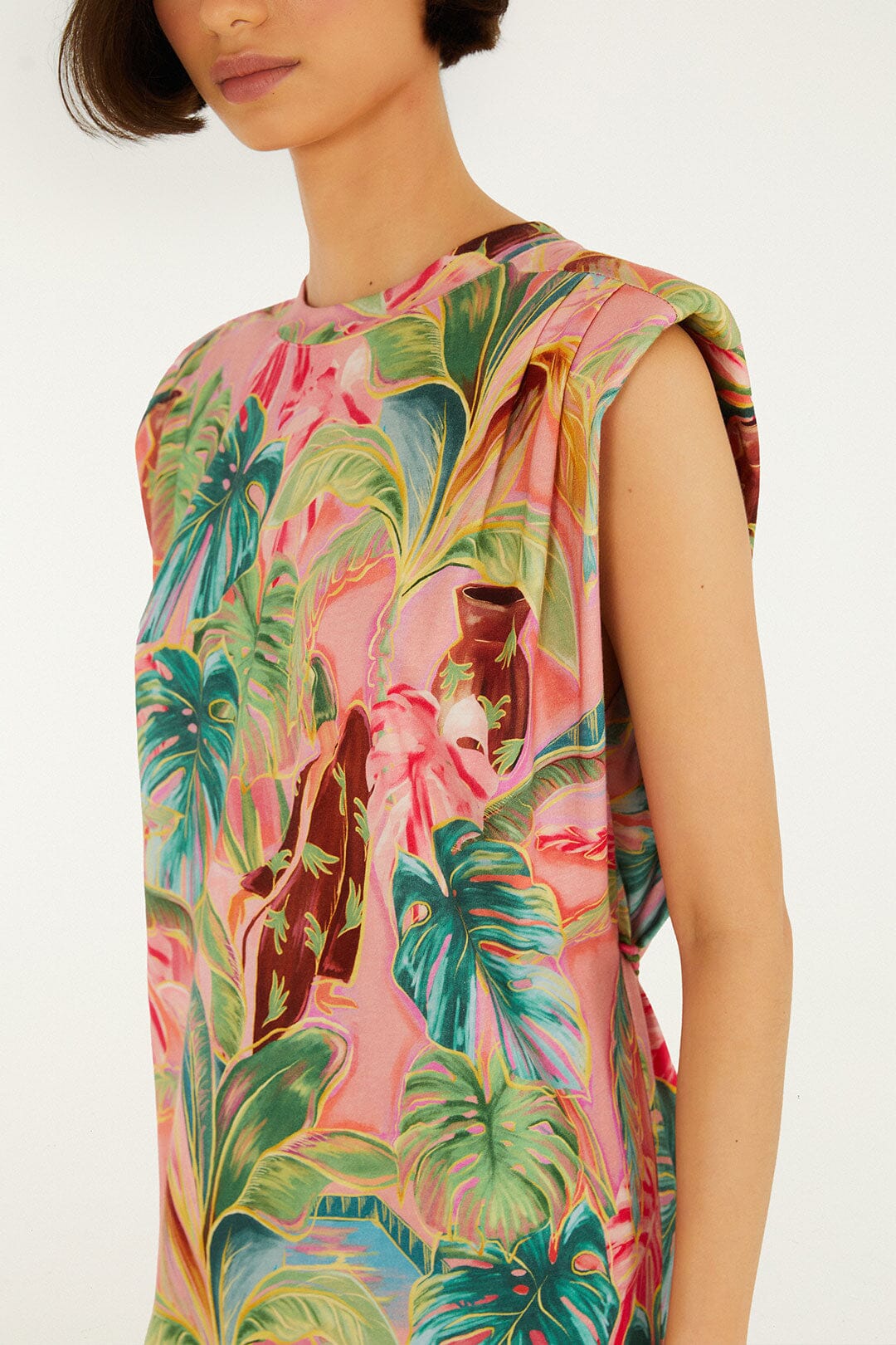 FARM Rio Shop Pink Pool Time Padded Shoulder Organic Cotton T-Shirt