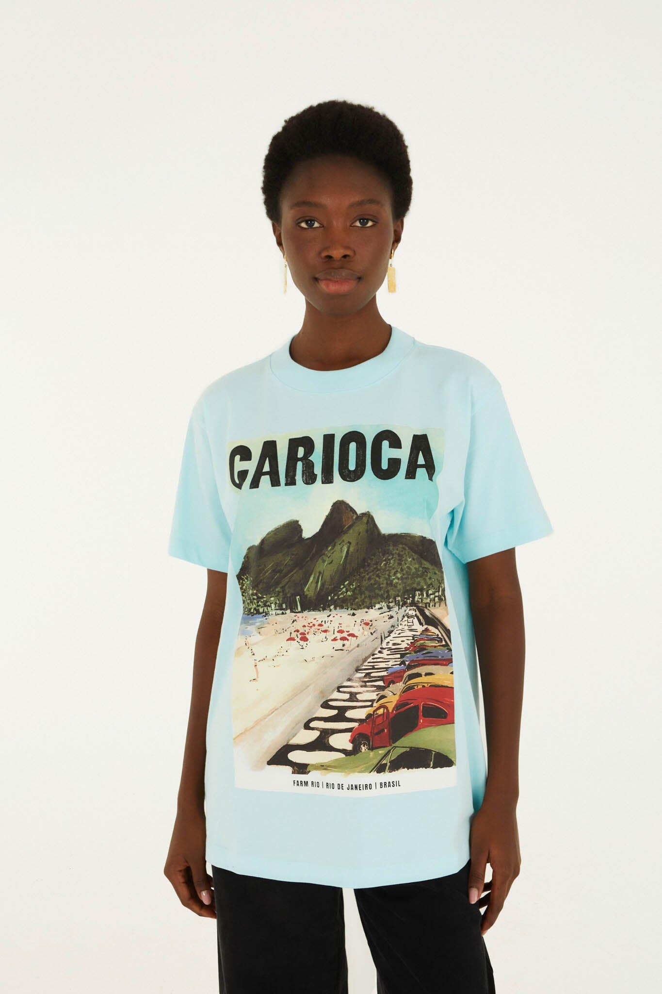 FARM Rio Shop Dois Irmaos Landscape Carioca Organic Cotton Relaxed T-Shirt