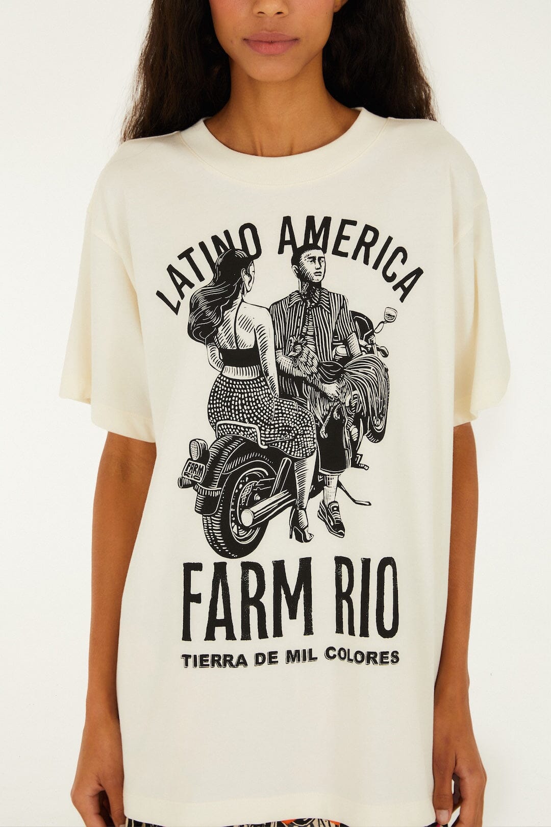 FARM Rio Shop Off-White Latino Americana Organic Cotton T-Shirt