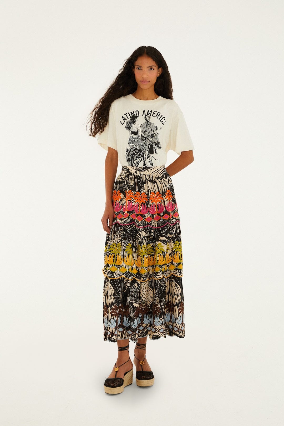 FARM Rio Shop Off-White Latino Americana Organic Cotton T-Shirt