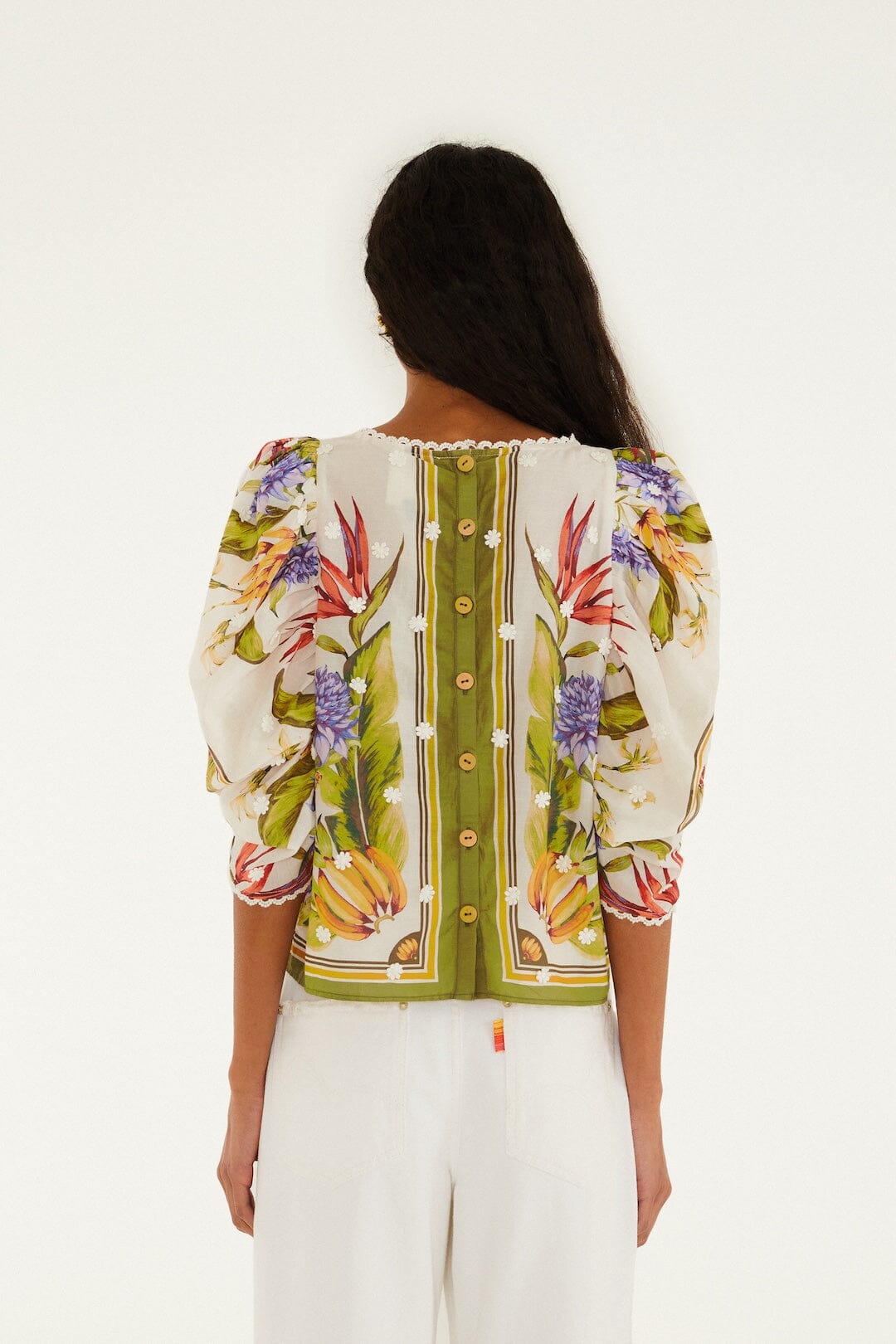 FARM Rio Shop Sand Tropical Scarf Blouse