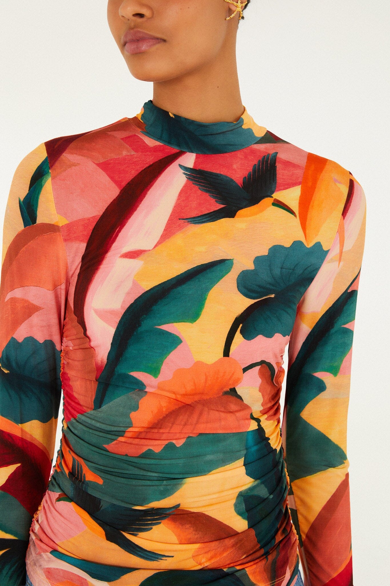 FARM Rio Shop Multicolor Atlantic Rainforest Jersey Blouse