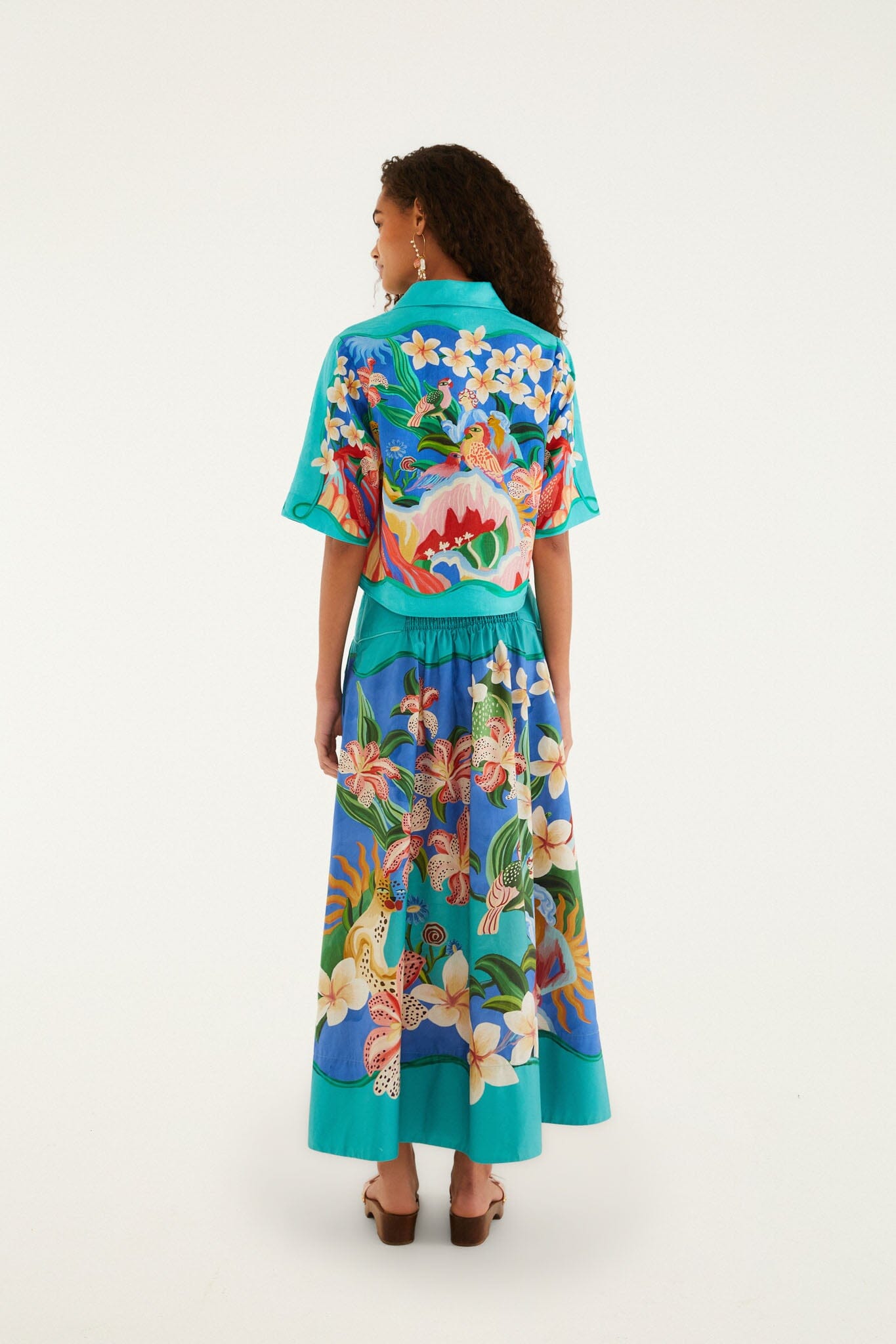 FARM Rio Shop Multicolor Garden Of Life Pockets Midi Skirt
