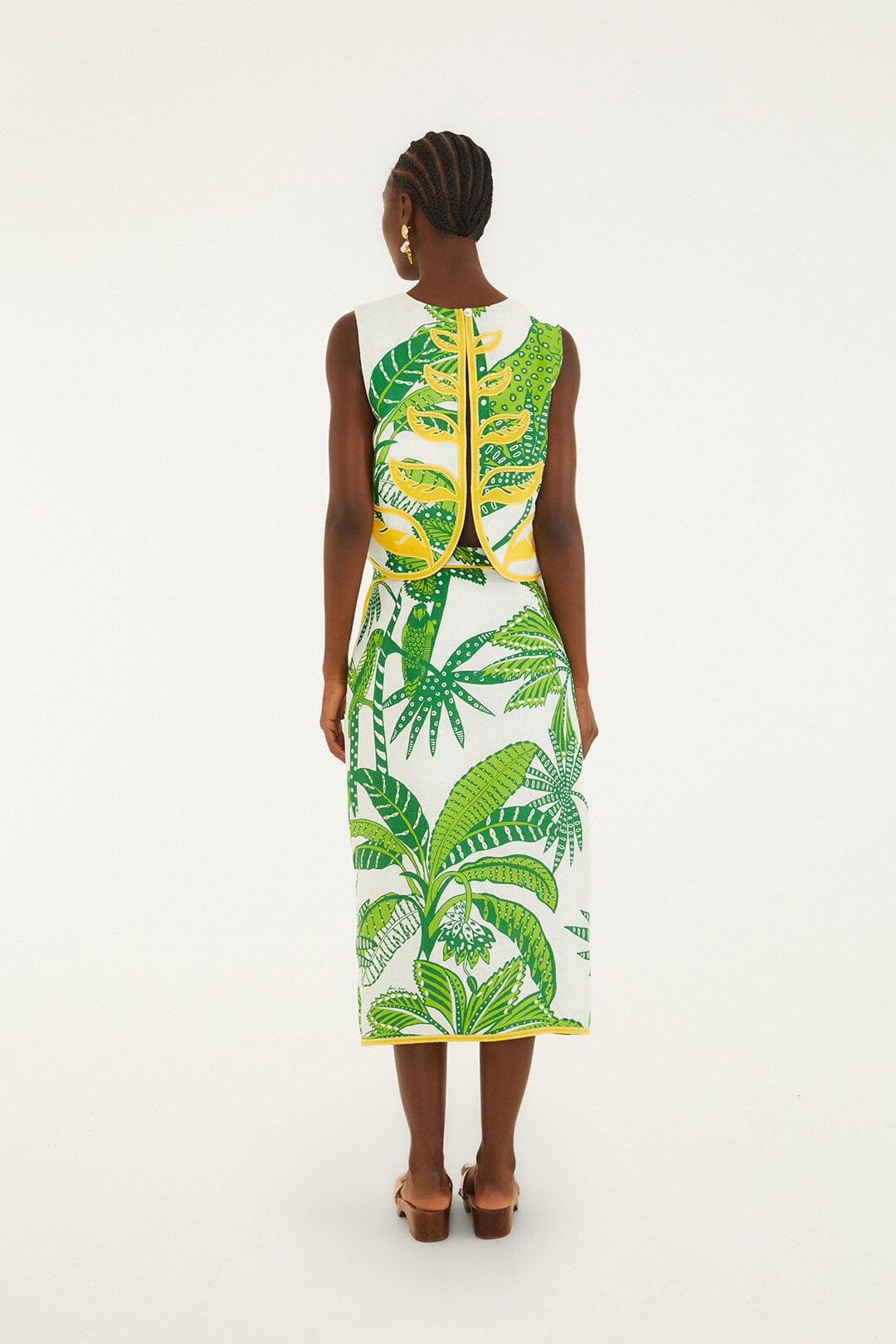 FARM Rio Shop Off-White Amazon Graphic Midi Skirt