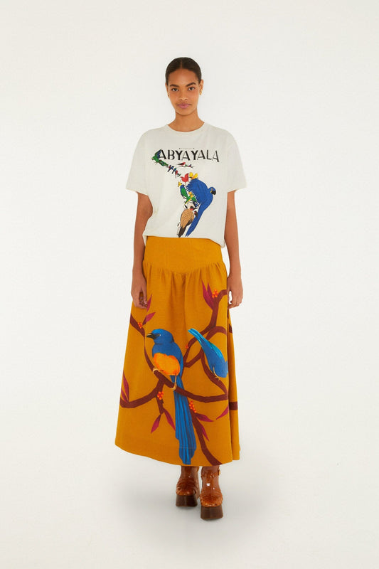 FARM Rio Shop Brown Euroflax Premium Linen Maxi Skirt