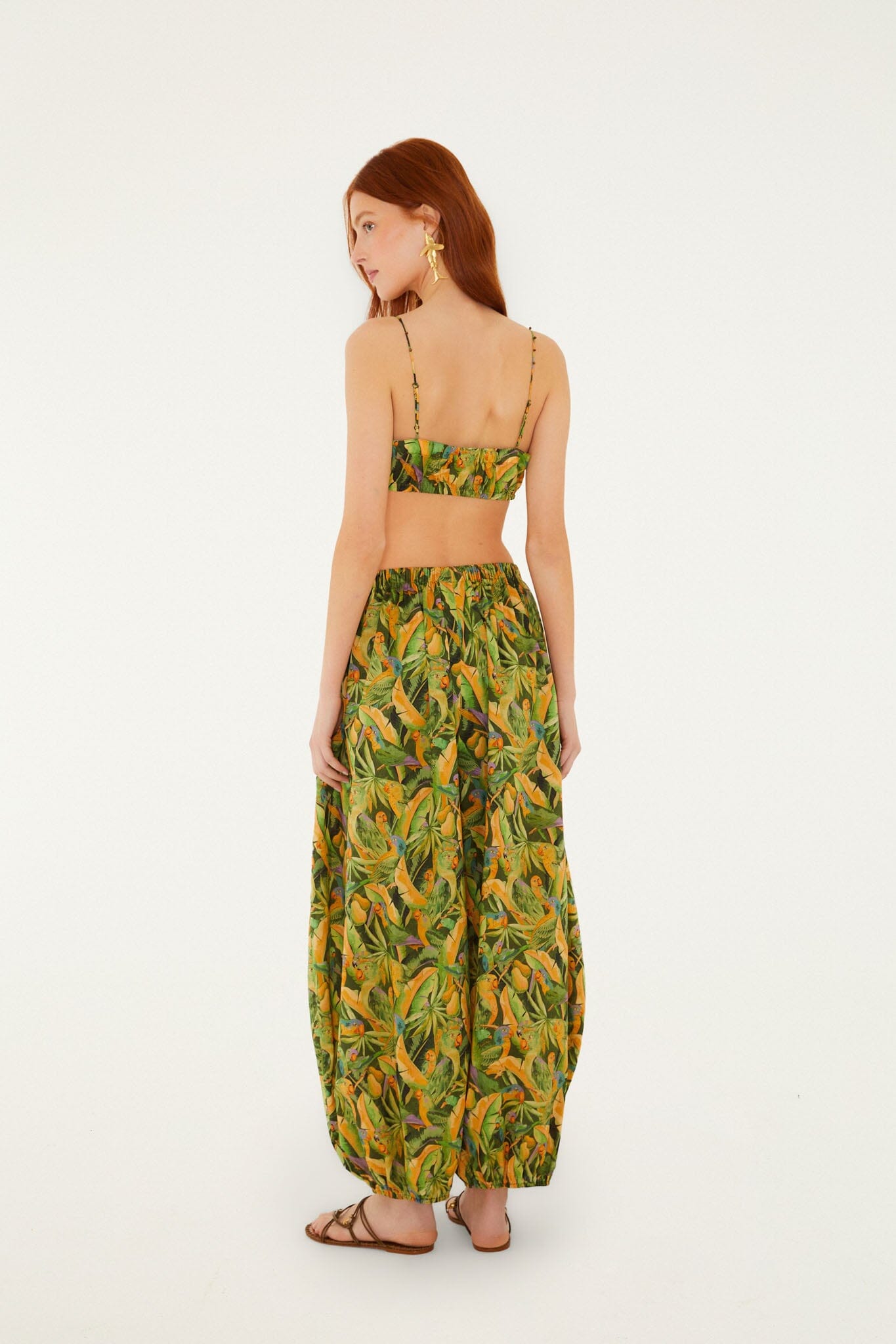 FARM Rio Shop Forest Green Parrots Balloon Pants