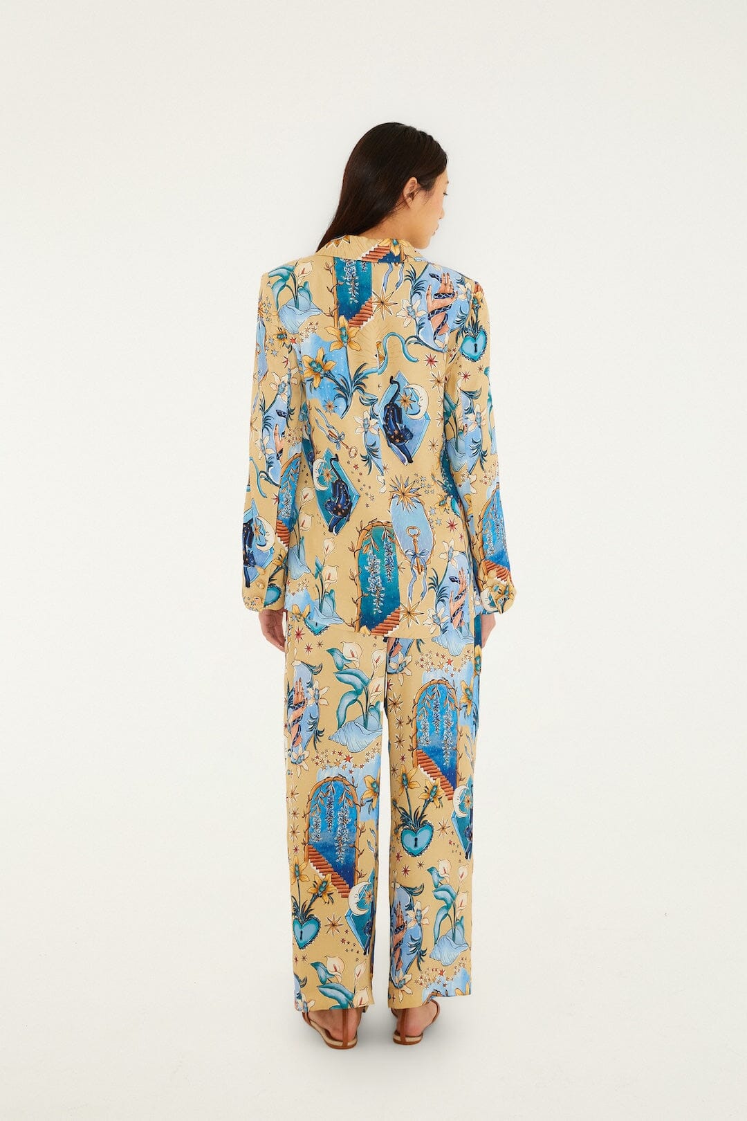 FARM Rio Shop Sand Mystical Wide-Leg Lenzing Ecovero Viscose Pants