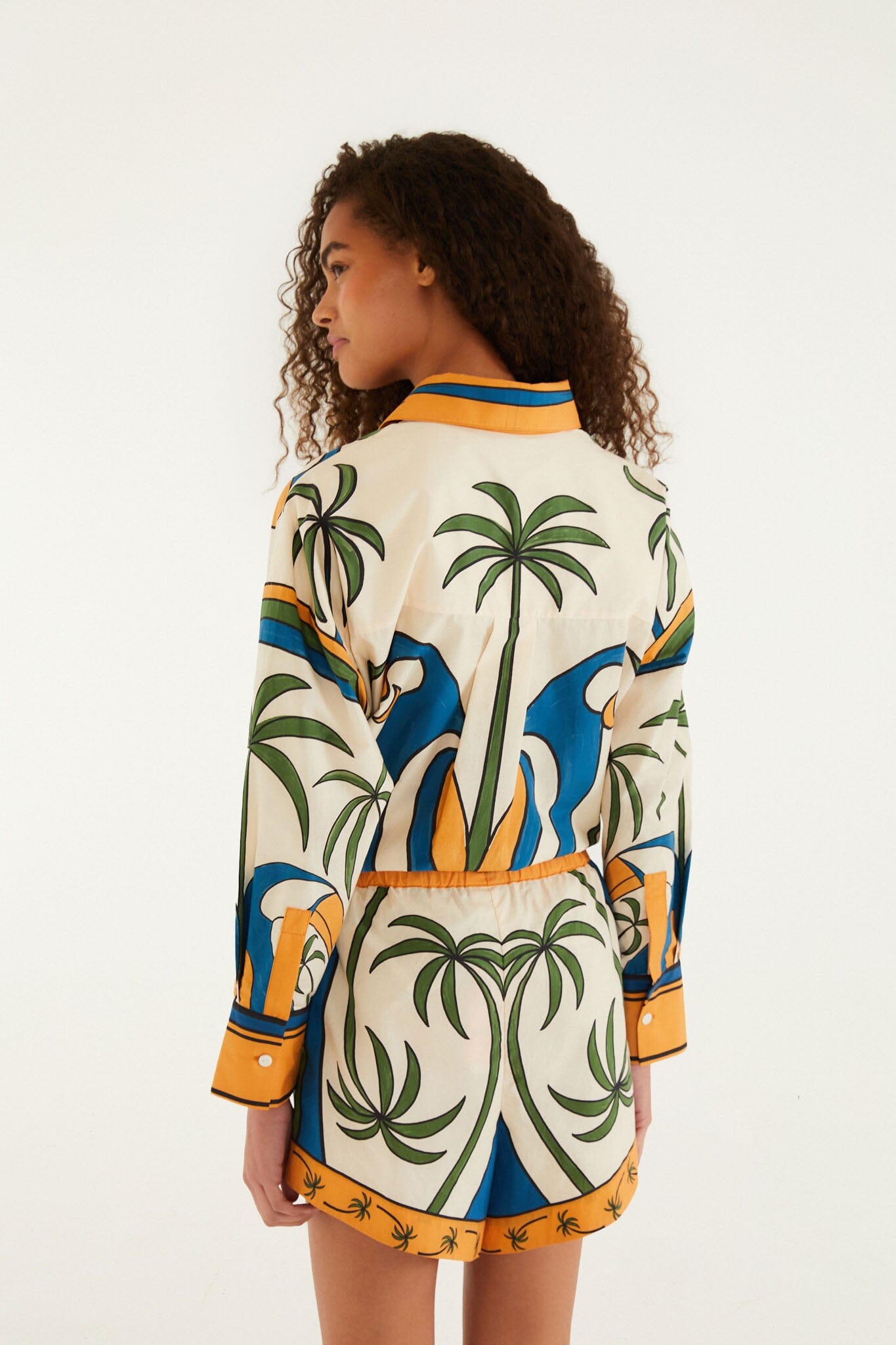 FARM Rio Shop Multicolor Tropical Graphic Drawstring Pockets Shorts