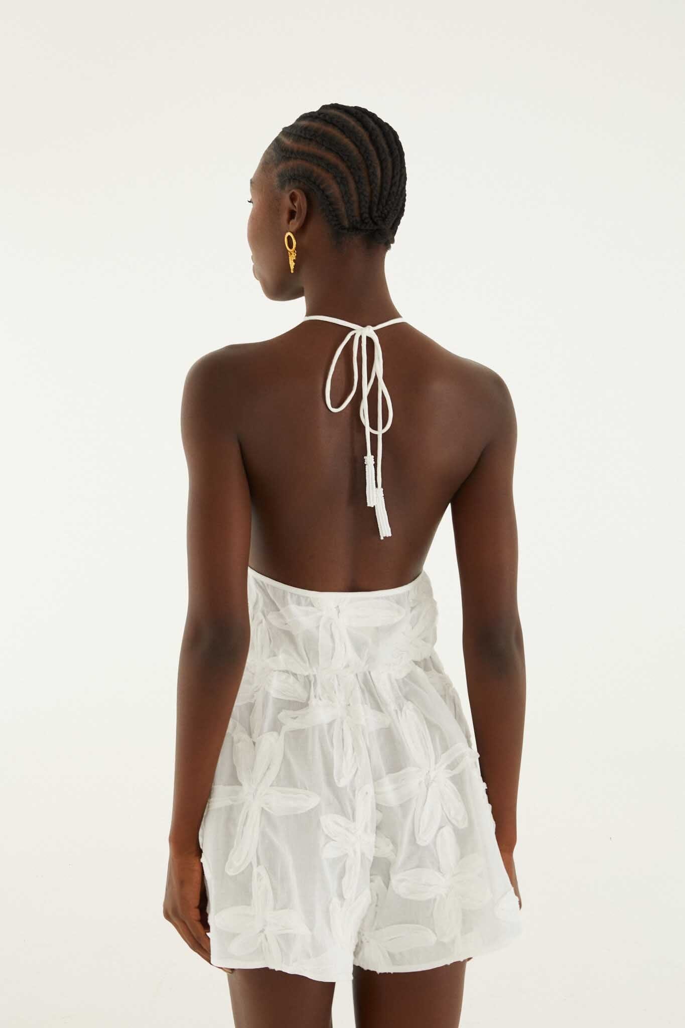 FARM Rio Shop Romper With Neck Tie