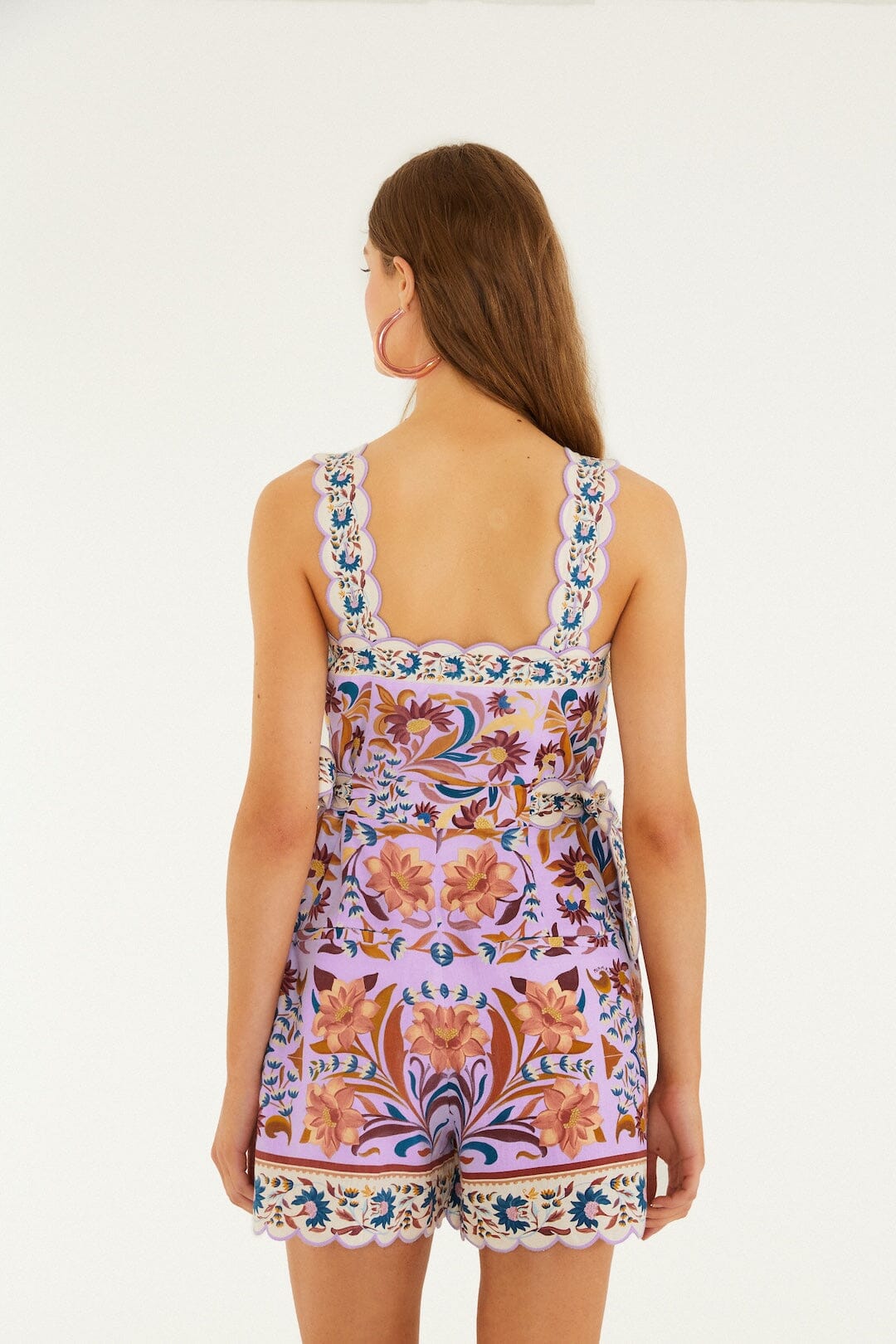 FARM Rio Shop Lilac Flower Tiles Lenzing Ecovero Euroflax Romper