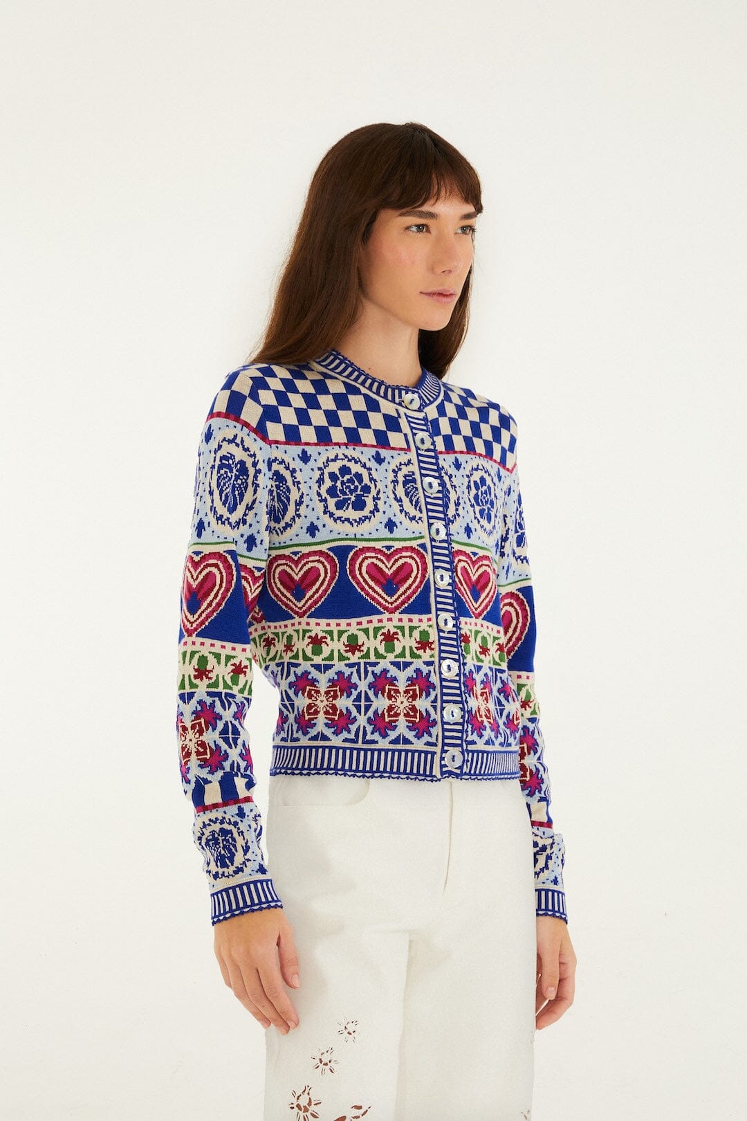 FARM Rio Shop Rainbow Kaleidoscope Ainika Knit Cardigan