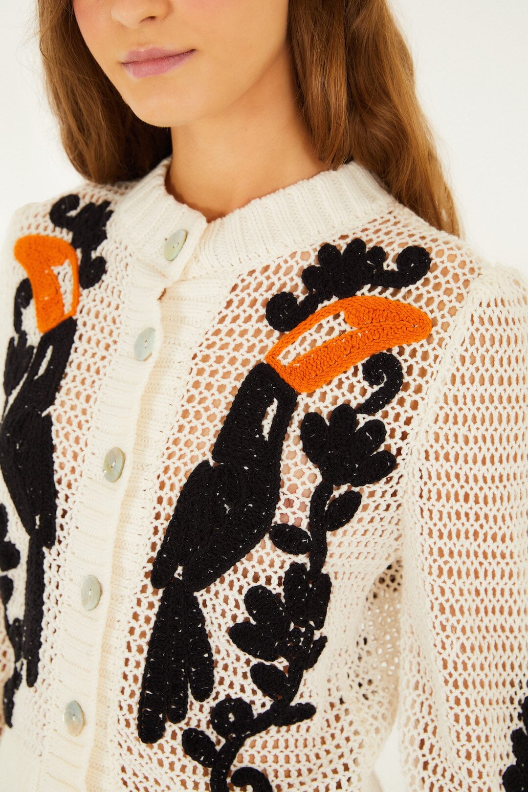 FARM Rio Shop Toucan Crochet Cardigan