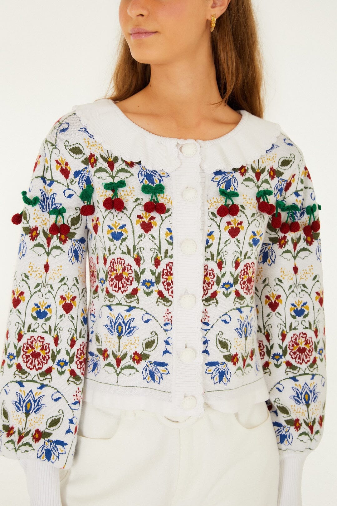 FARM Rio Shop Stitched Garden Ainika Knit Cardigan