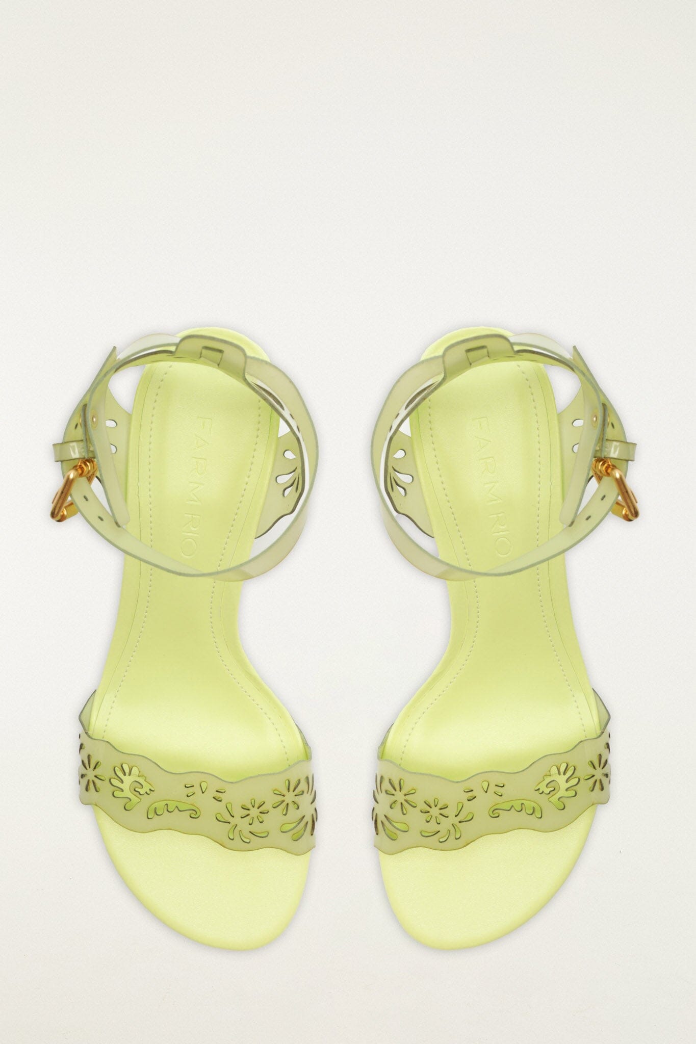 FARM Rio Shop Green Lace Jelly Kitten Heeled Sandal