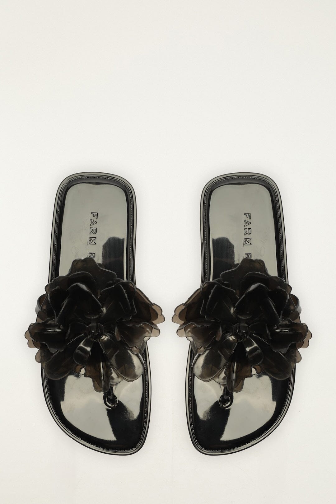 FARM Rio Shop Black Jelly Flower Flat Sandal