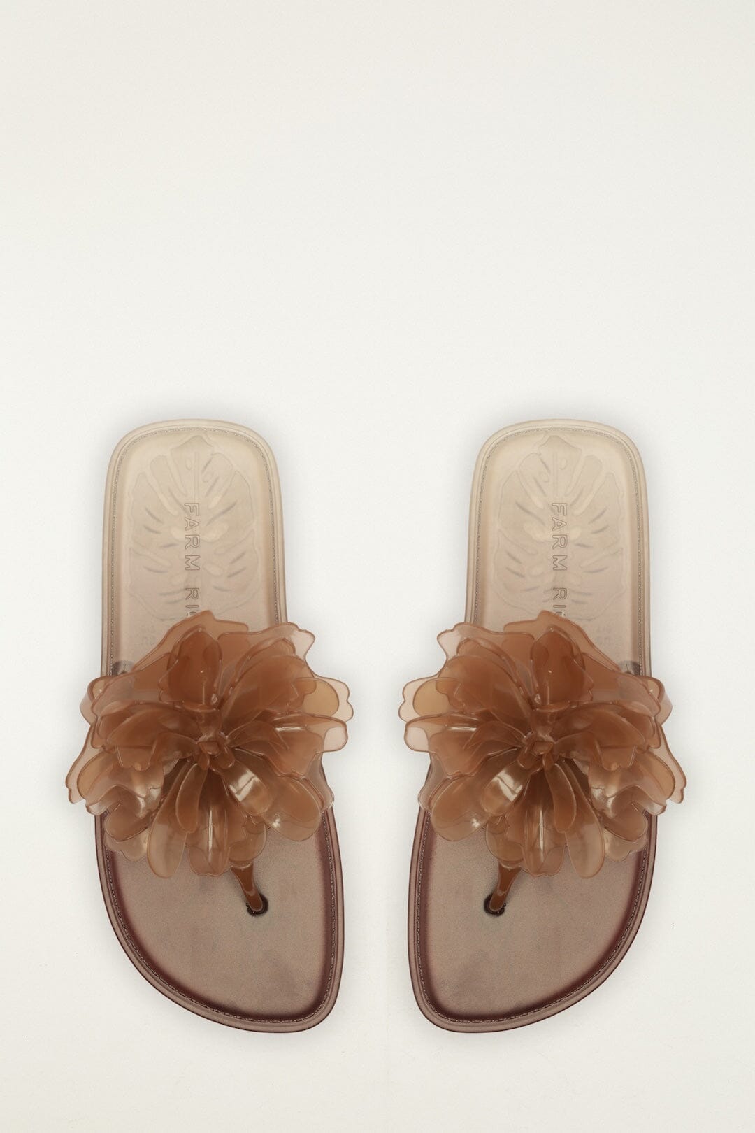 FARM Rio Shop Caramel Jelly Flower Flat Sandal