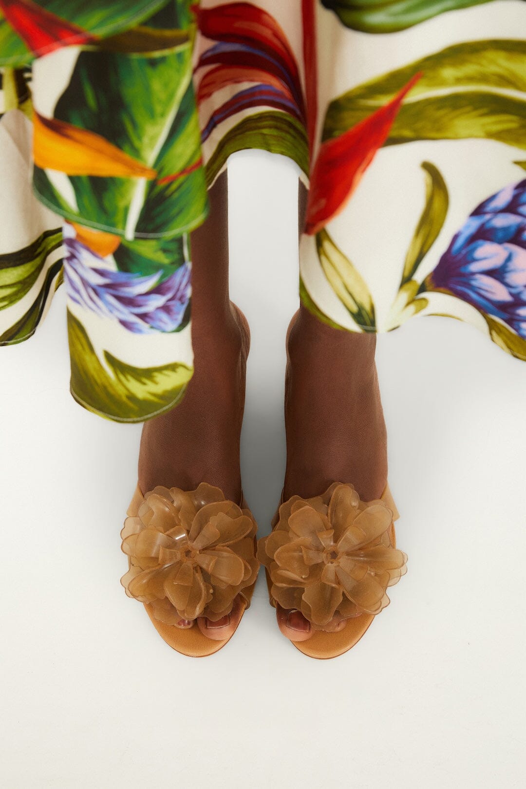 FARM Rio Shop Orange Jelly Flower Wedge Sandal