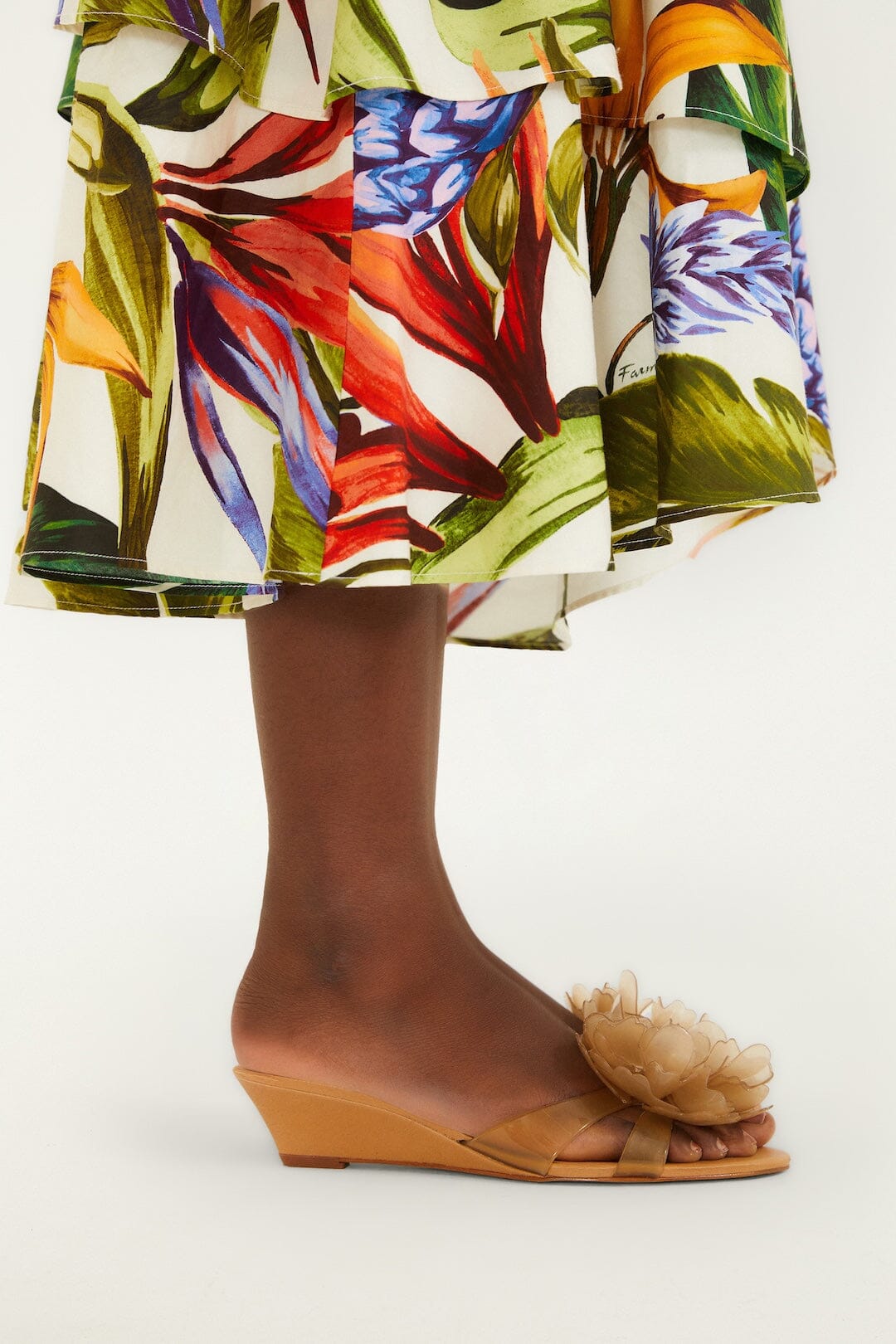 FARM Rio Shop Orange Jelly Flower Wedge Sandal