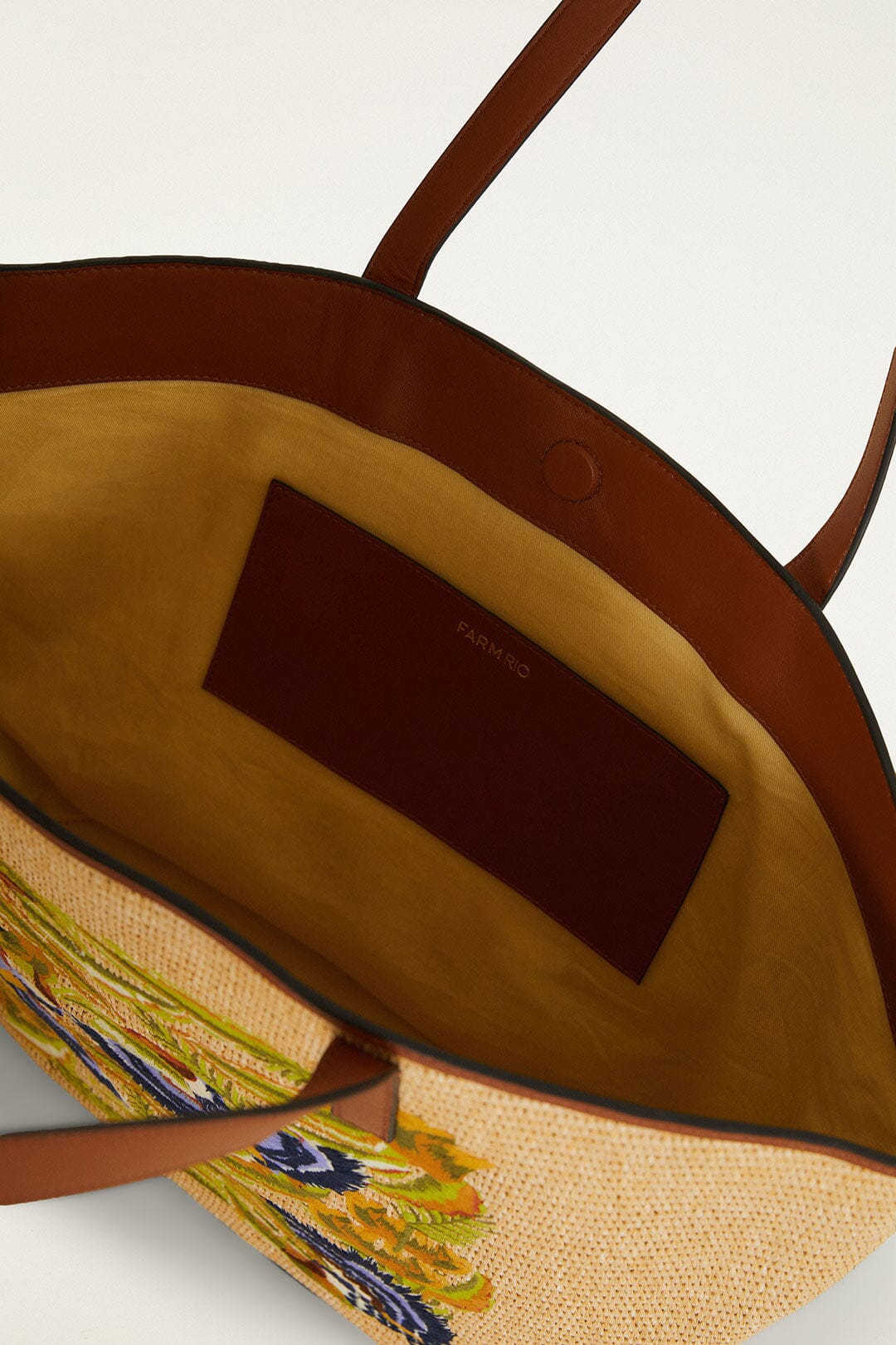 FARM Rio Shop Raffia Basket Tote Bag Large