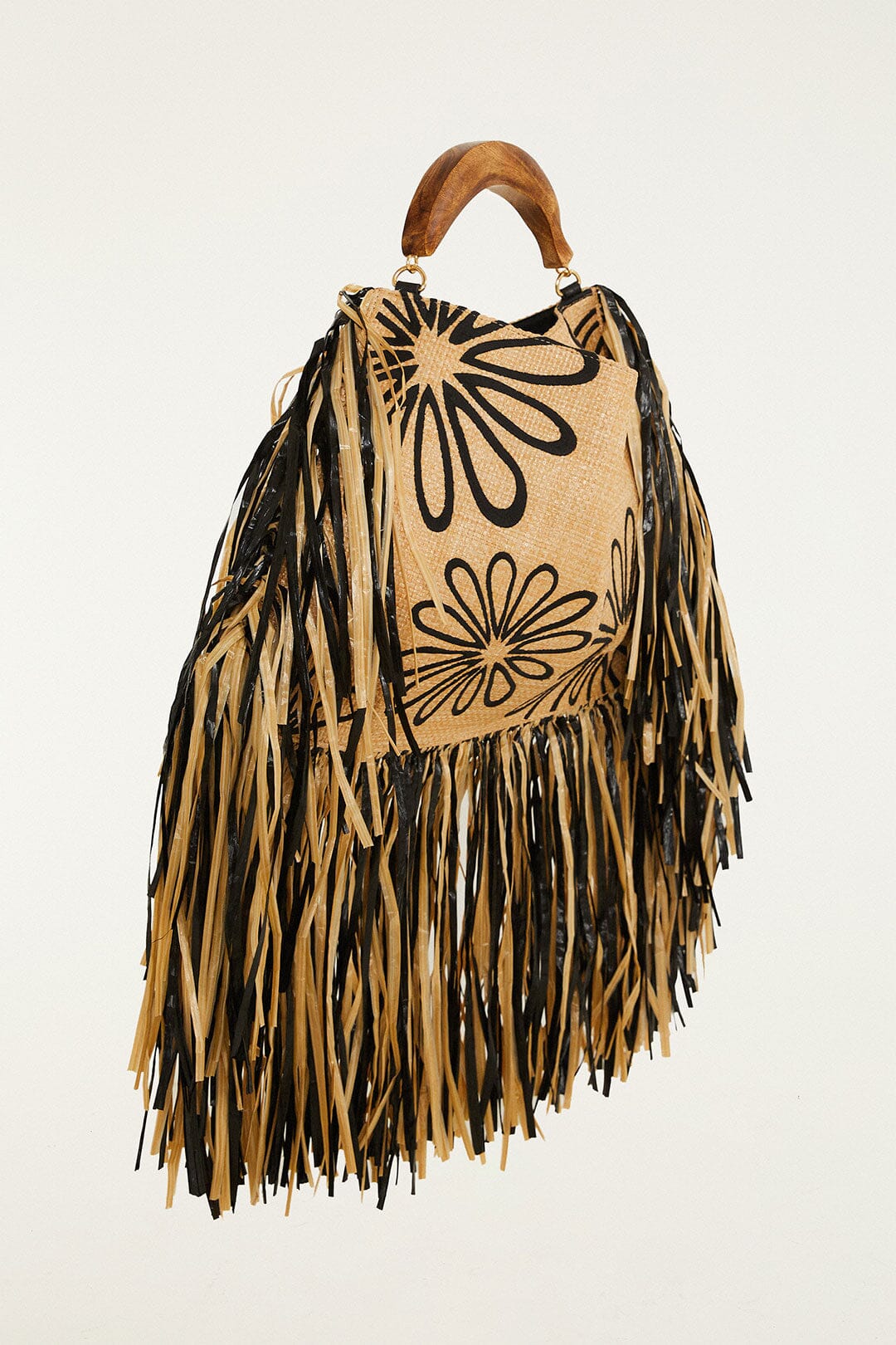 FARM Rio Shop Fringed Raffia Mini Bag