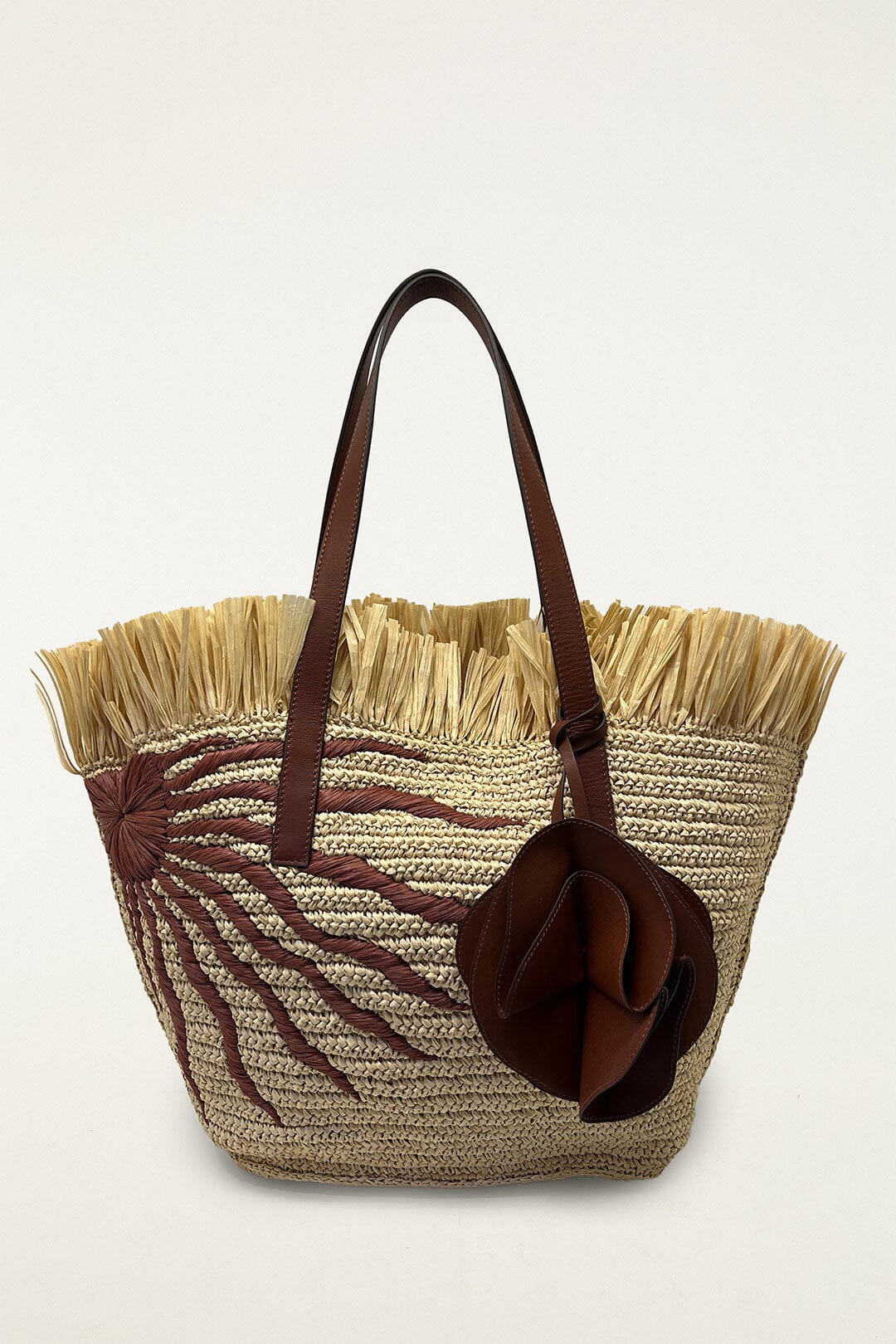 FARM Rio Shop Printed Raffia Basket Bag