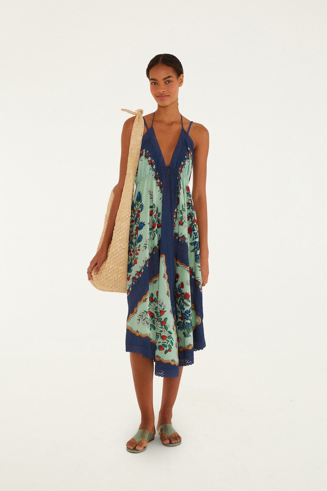 FARM Rio Shop Faded Green Fruit Beauty Maxi Dress