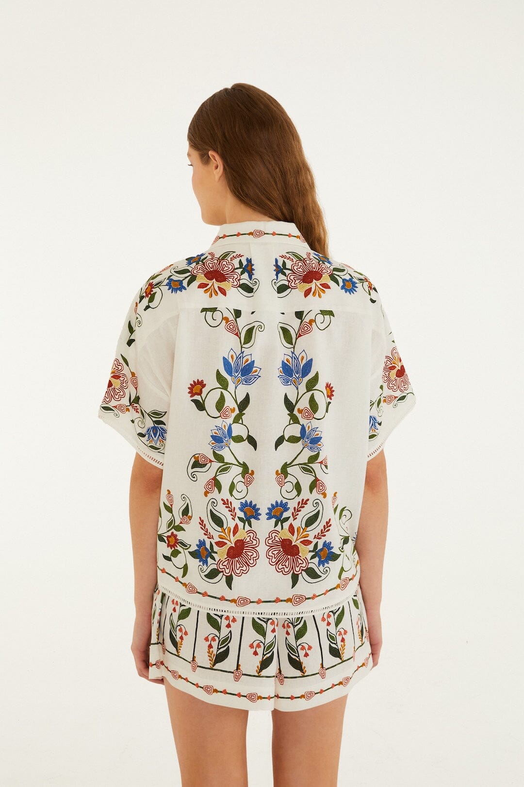 FARM Rio Shop Off-White Stitched Garden Blouse