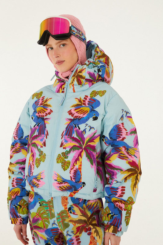 FARM Rio Shop Blue Macaw Puffer Jacket