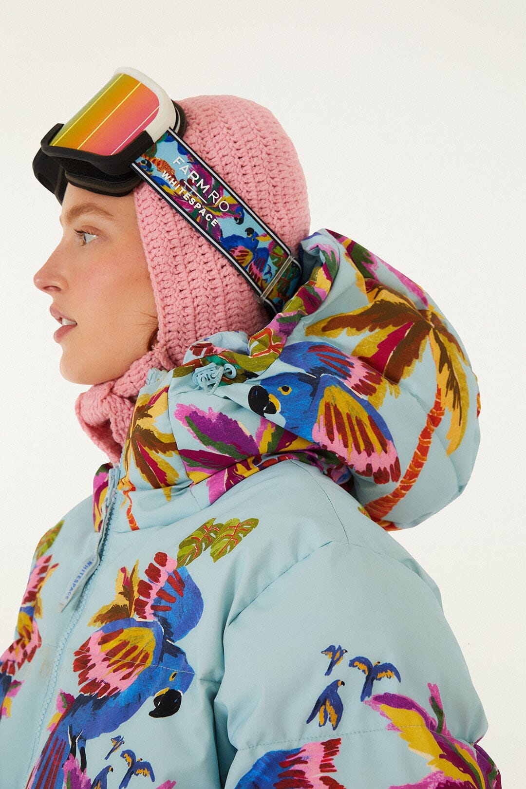 FARM Rio Shop Blue Macaw Puffer Jacket