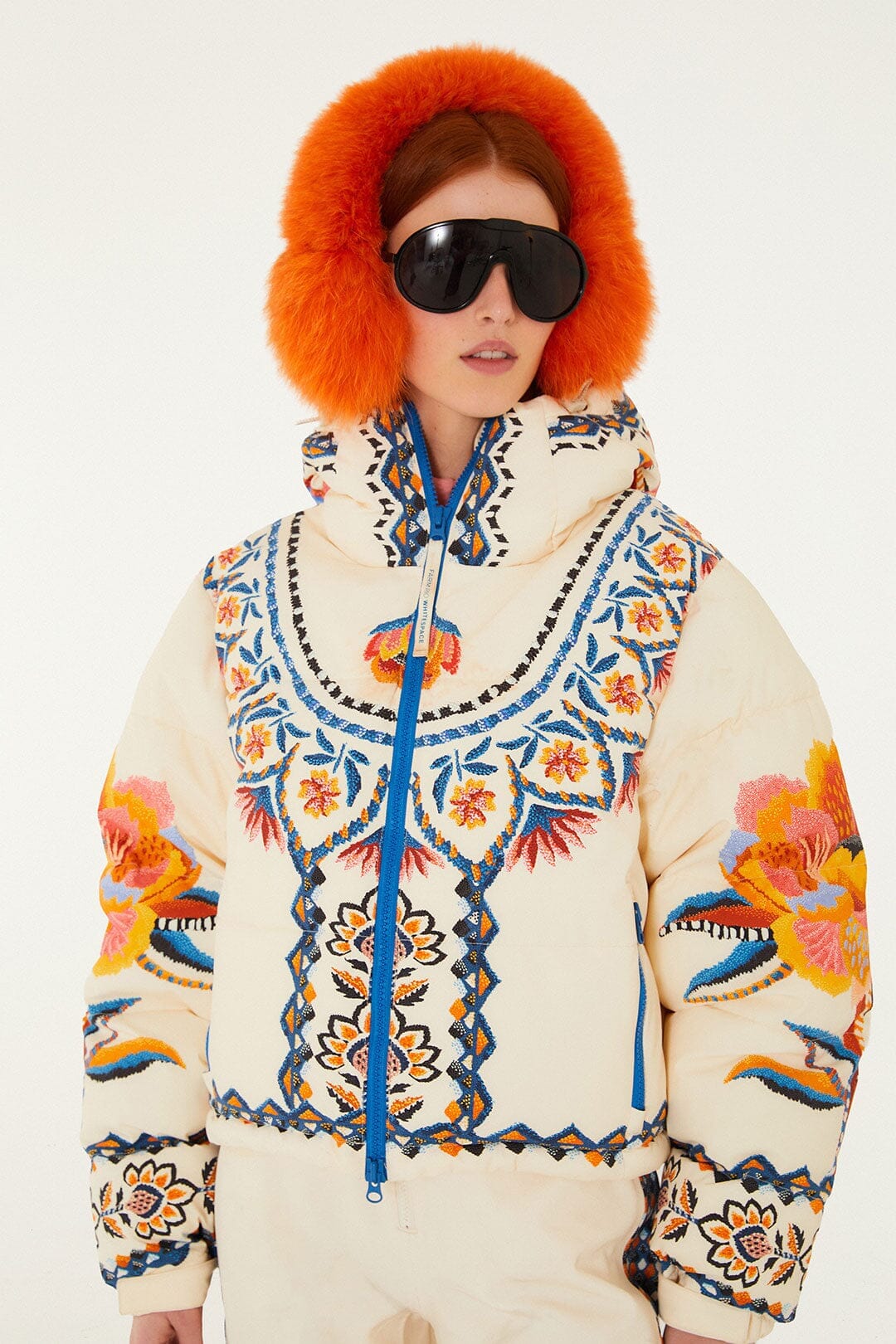FARM Rio Shop Off-White Lucy Floral Puffer